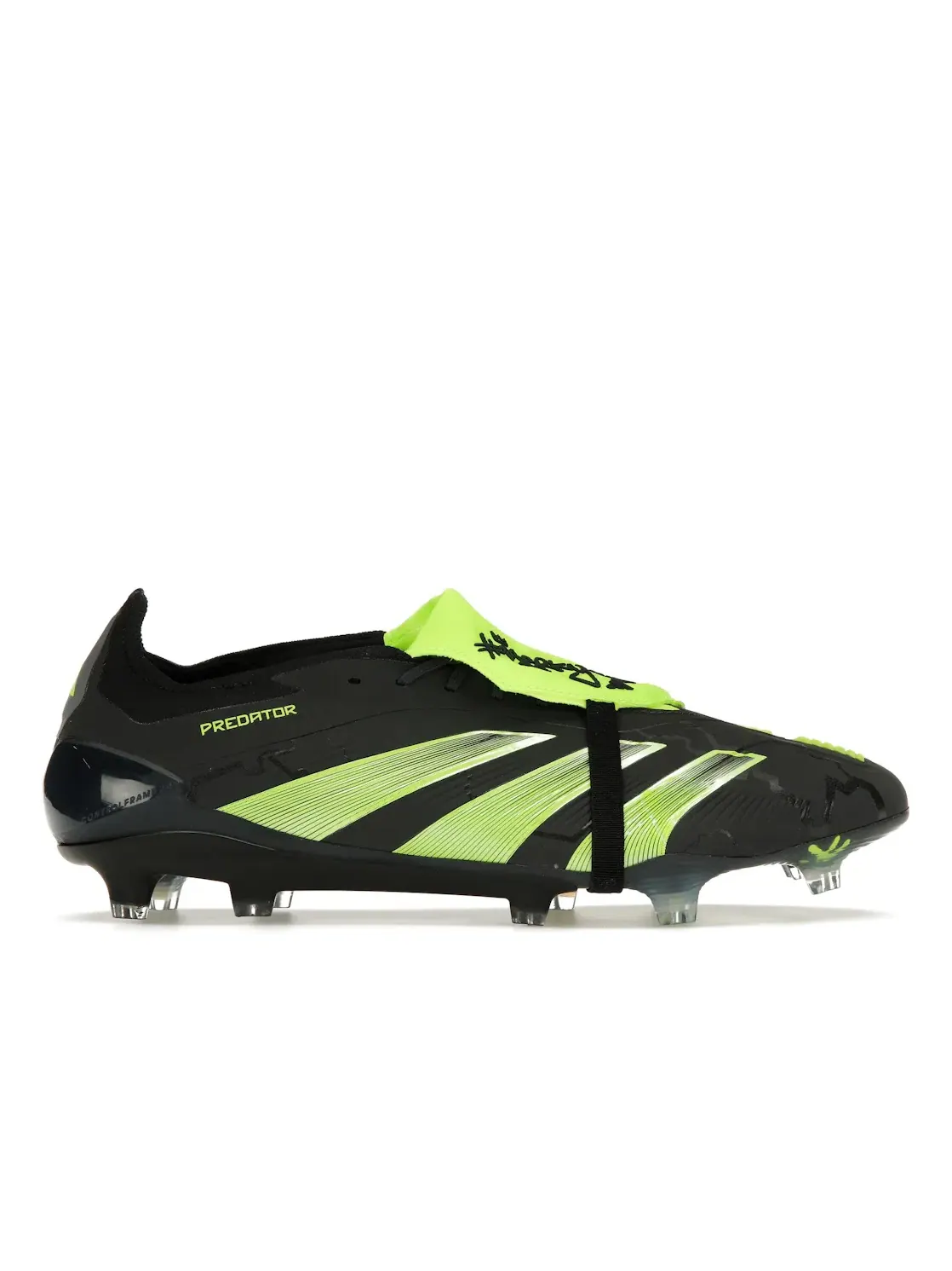 Мужские бутсы с длинным язычком Adidas Predator Elite Foldover Tongue FG — изображение 1 из 4, черный/белый