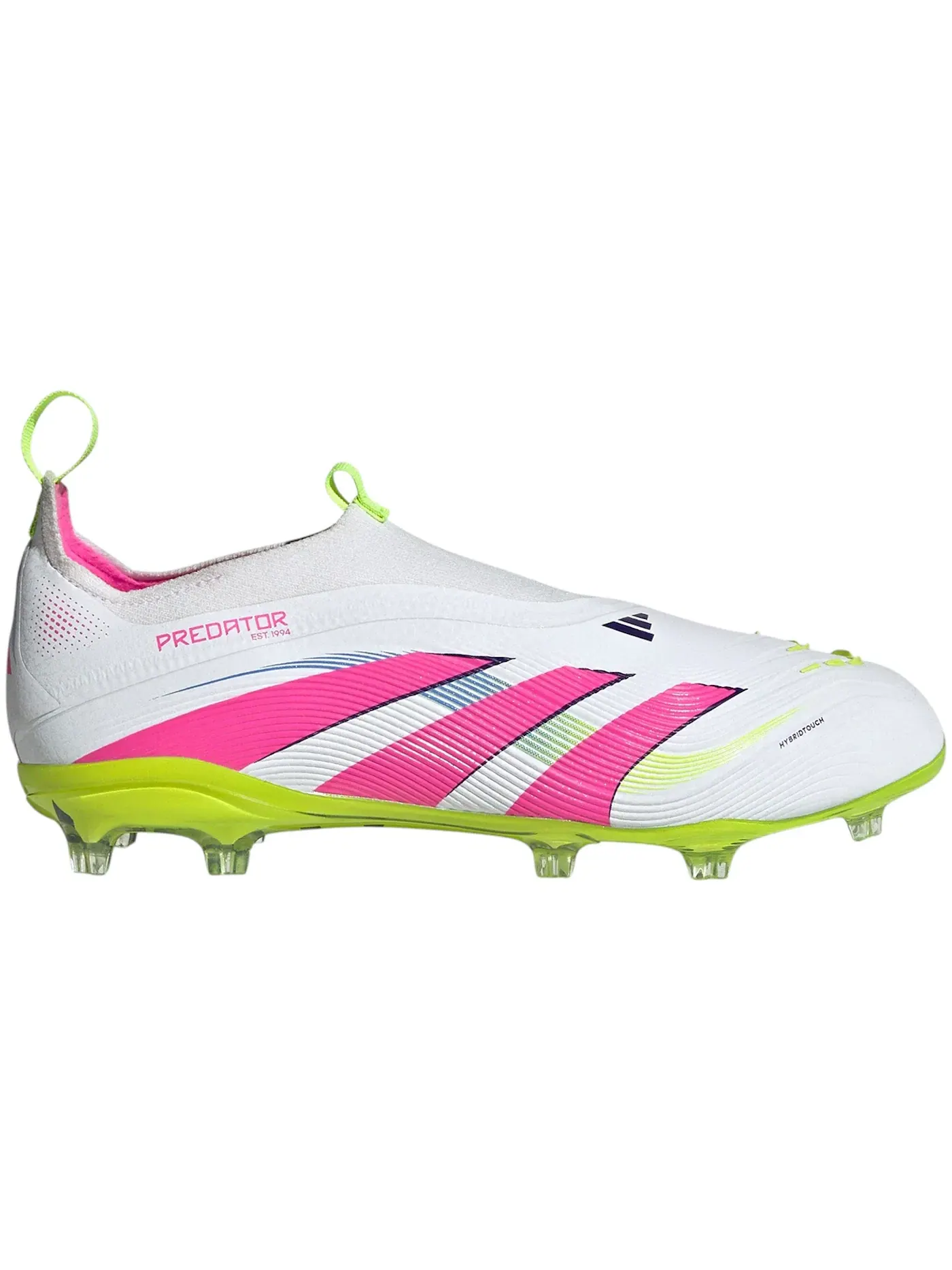 Детские бутсы с технологией Laceless Predator Elite FG Adidas — изображение 1 из 1, белый розовый