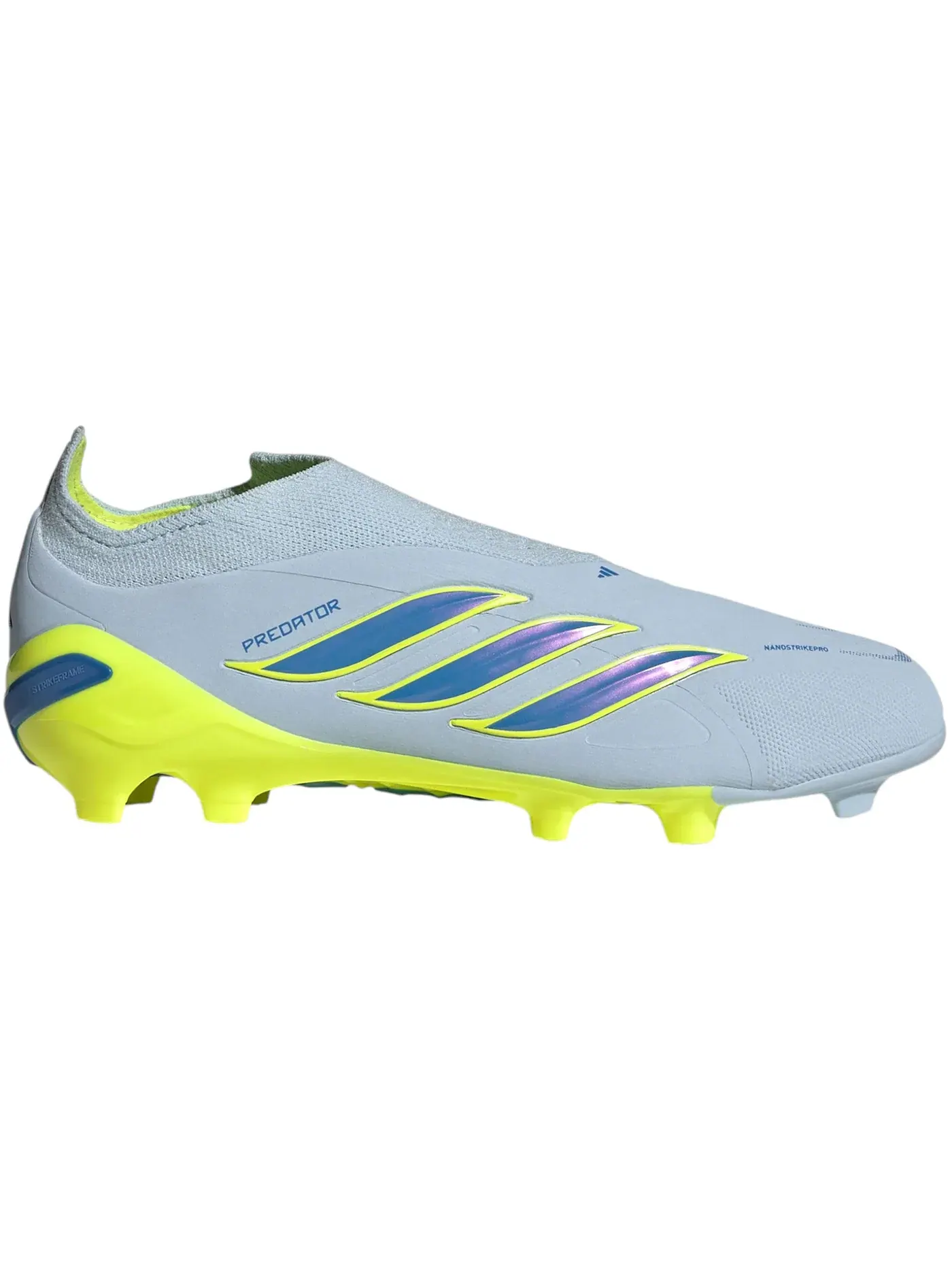 Детские бутсы для футбола без шнуровки Adidas Predator Elite Laceless FG — изображение 1 из 1, синий/желтый