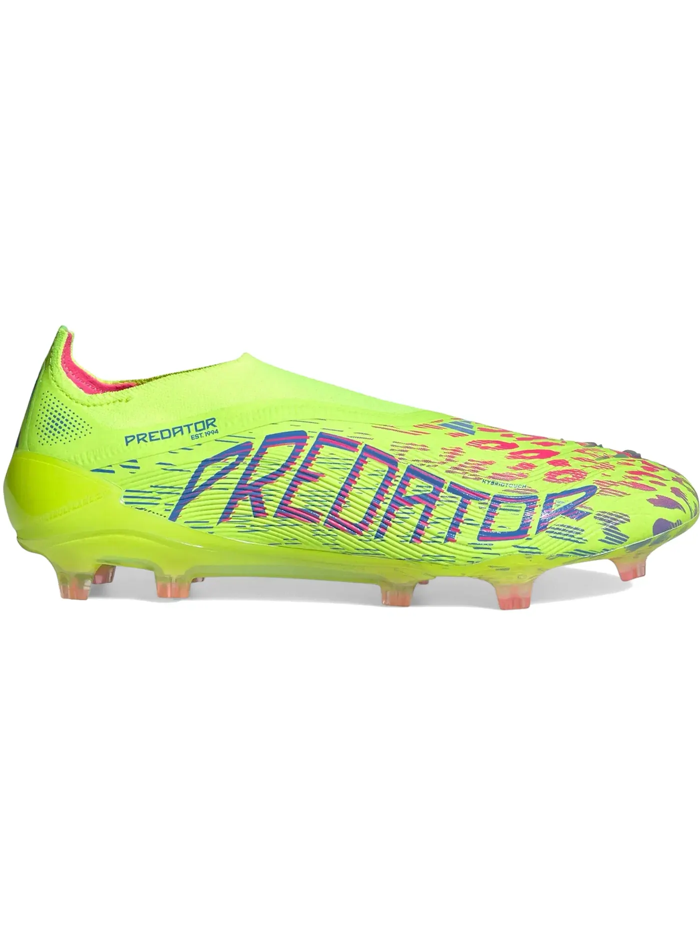 Мужские бутсы с высоким верхом без шнуровки Adidas Predator Elite Laceless FG — изображение 1 из 1, синий/розовый