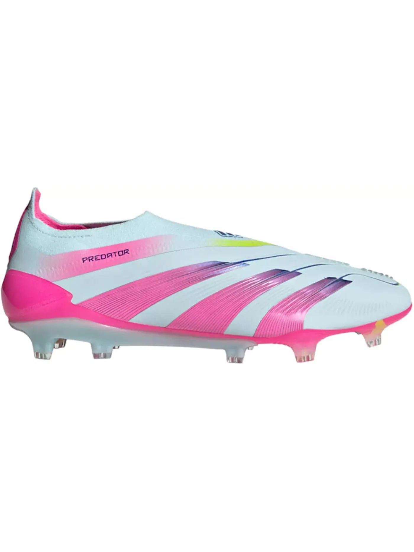 Мужские бутсы для футбола без шнуровки Adidas Predator Elite Laceless FG — изображение 1 из 1, синий розовый/желтый