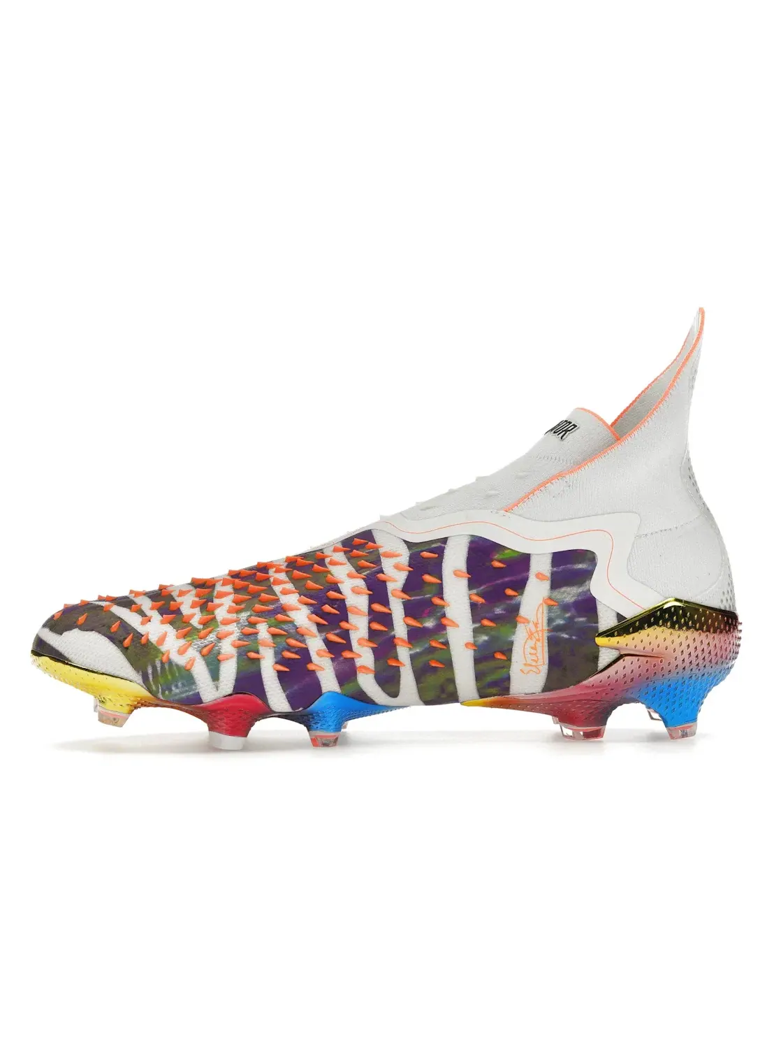 Мужские бутсы с длинным рукавом Adidas Predator Freak+ FG — изображение 3 из 4, белый белый оранжевый