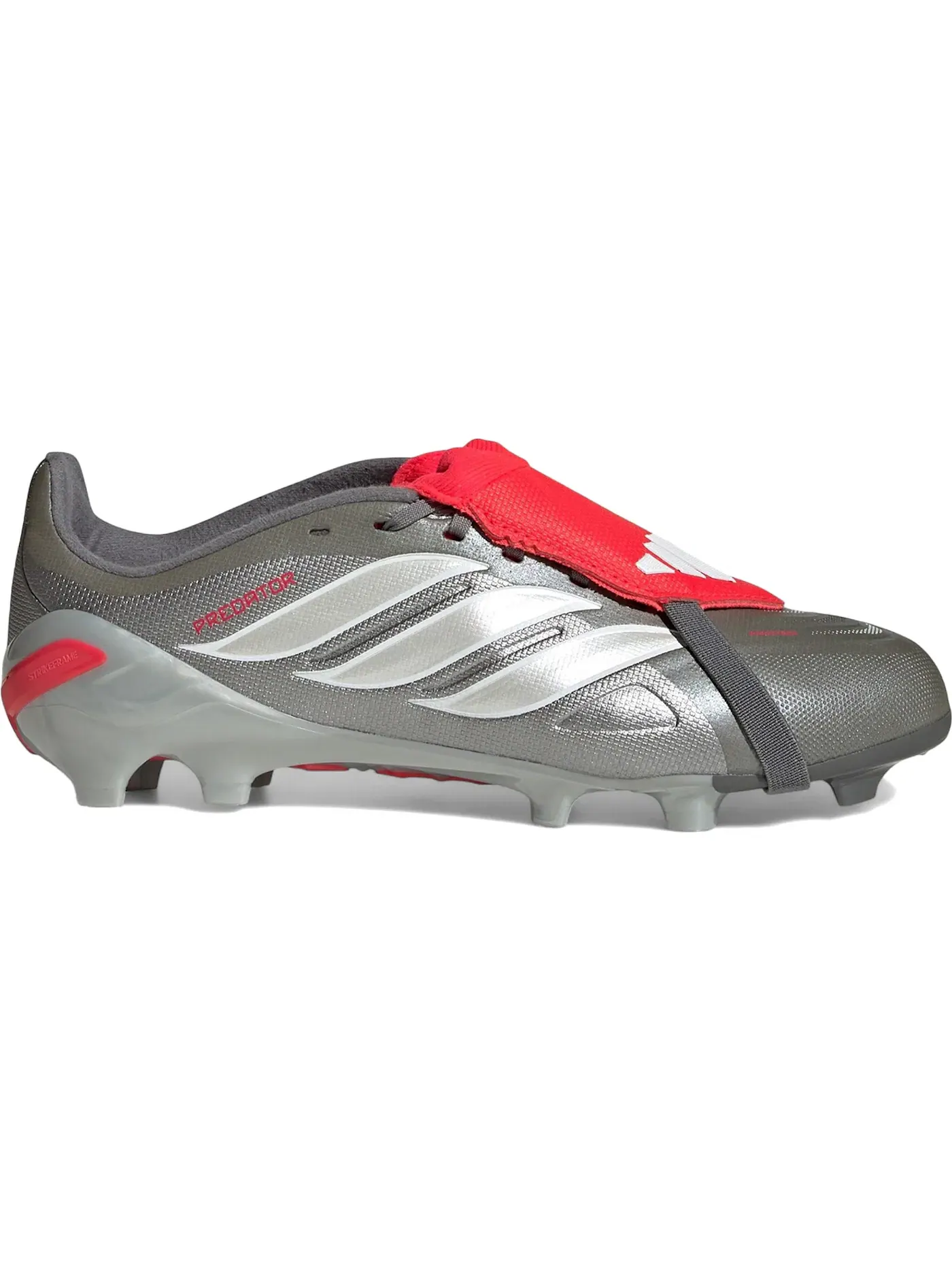 Детские бутсы с длинным рукавом Adidas Predator League Fold-Over Tongue FG — изображение 1 из 1, металлик//красный