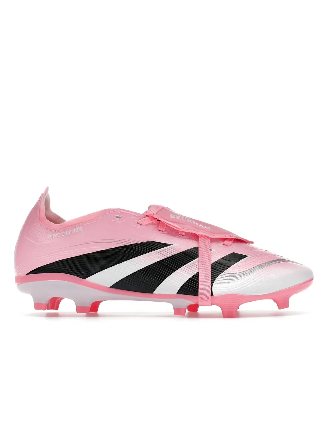 Мужские бутсы с откидным язычком Adidas Predator League Fold-Over Tongue FG/MG — изображение 1 из 4, розовый/черный/белый