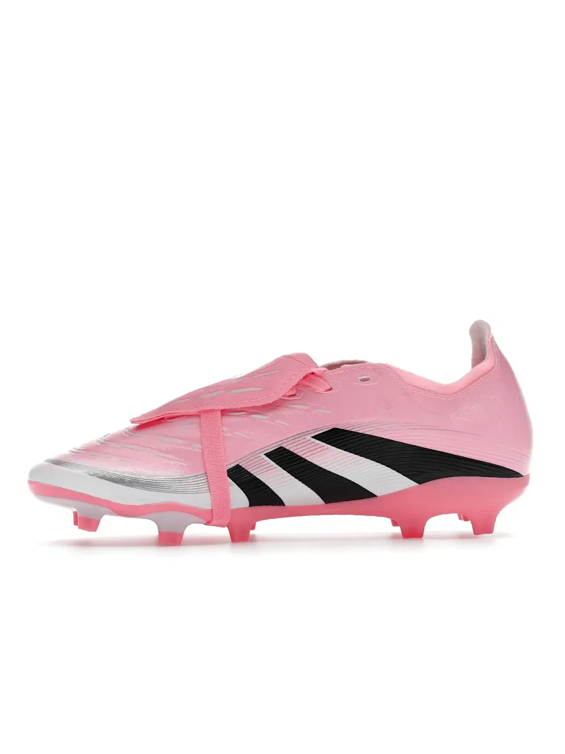 Мужские бутсы с откидным язычком Adidas Predator League Fold-Over Tongue FG/MG — изображение 3 из 4, розовый/черный/белый