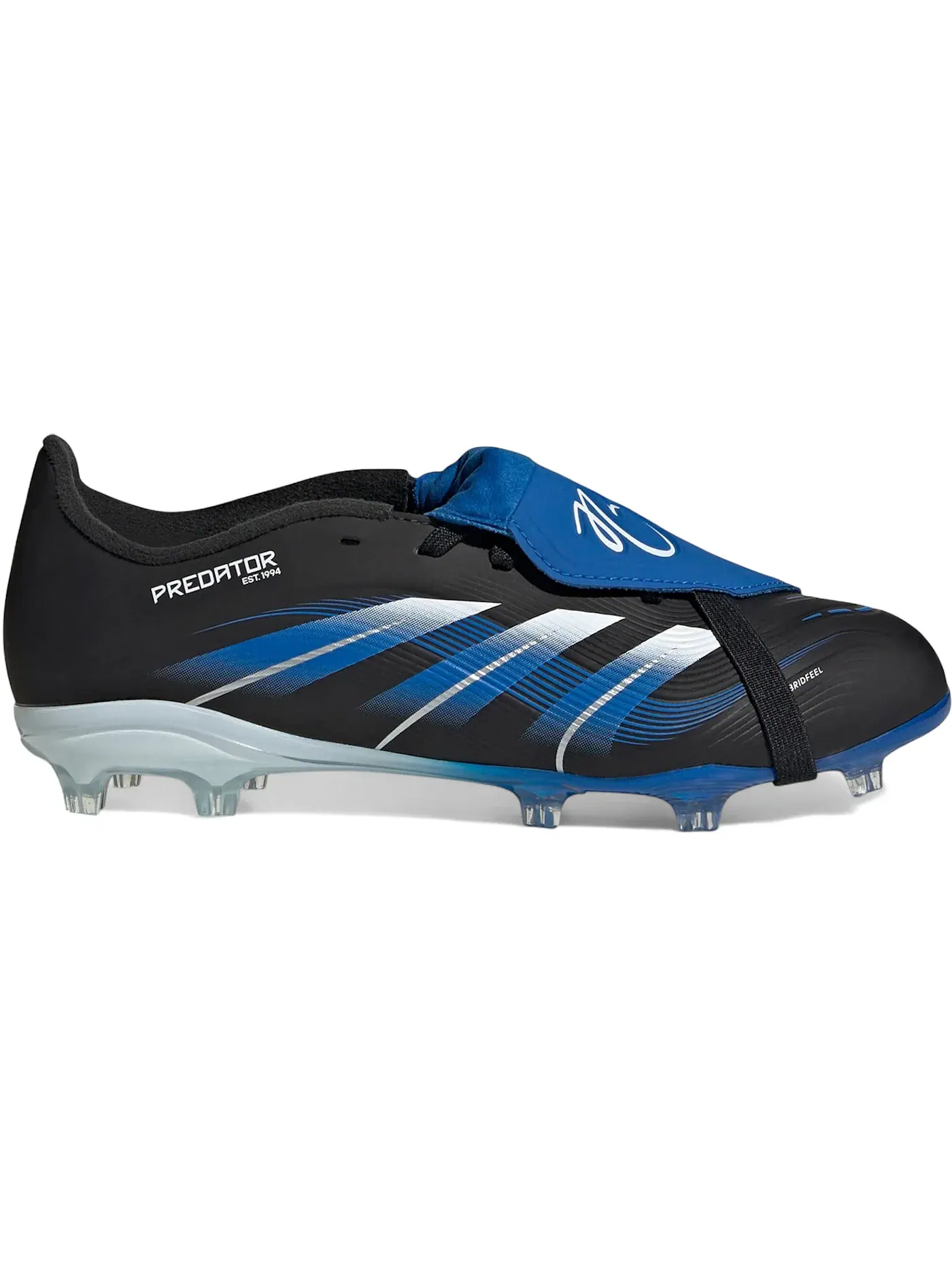Детские бутсы с фиксированным язычком Fold-Over Tongue Adidas Predator League FG/MG — изображение 1 из 1, черный/белый/синий