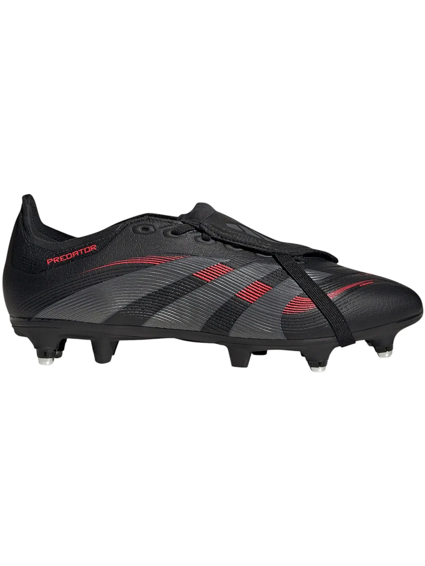 Мужские бутсы с откидным языком Adidas Predator League Fold-Over Tongue SG — изображение 1 из 1, черный/серый/красный