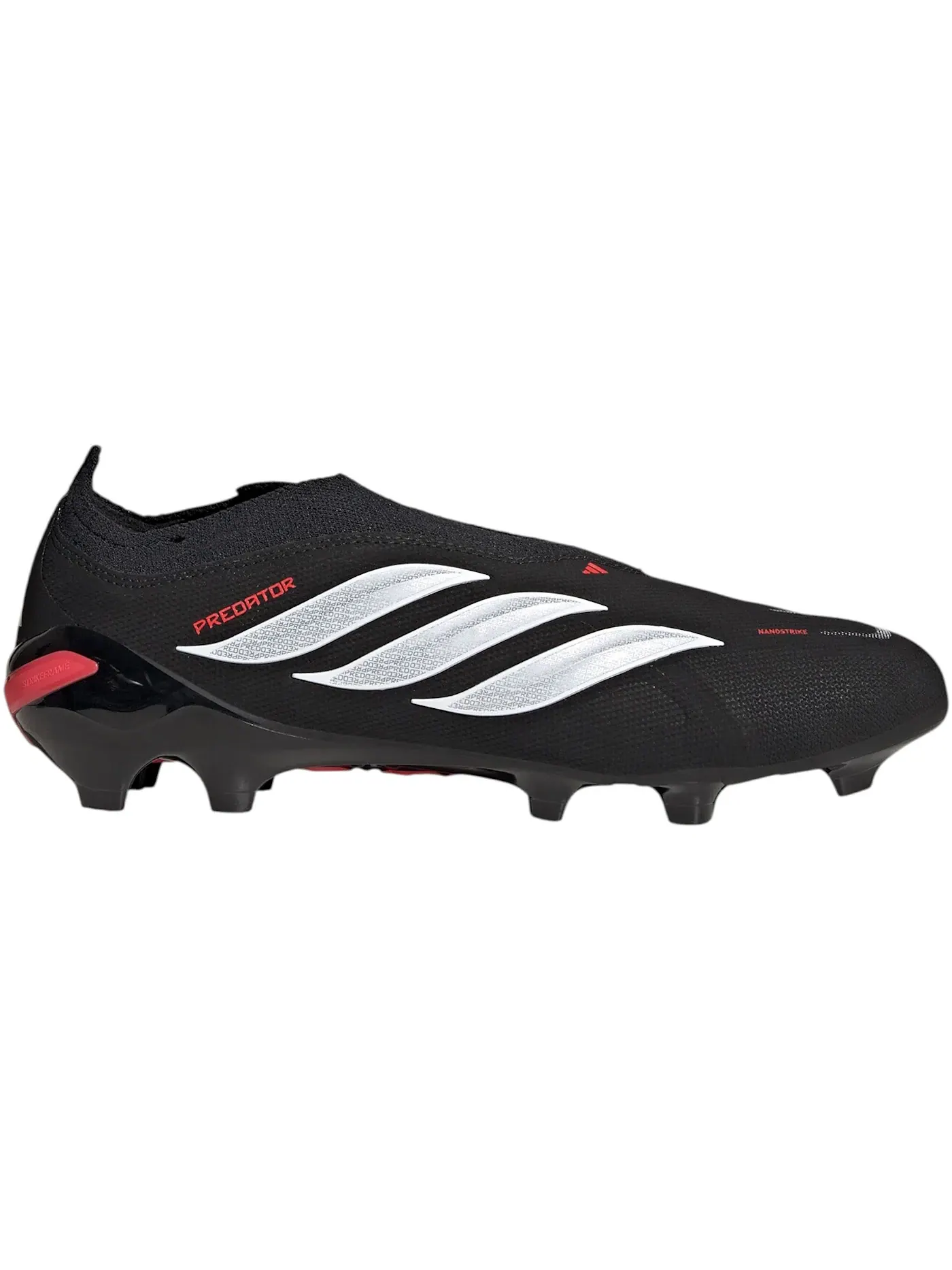 Мужские бутсы без шнуровки Predator League Laceless FG Adidas — изображение 1 из 1, черный белый красный