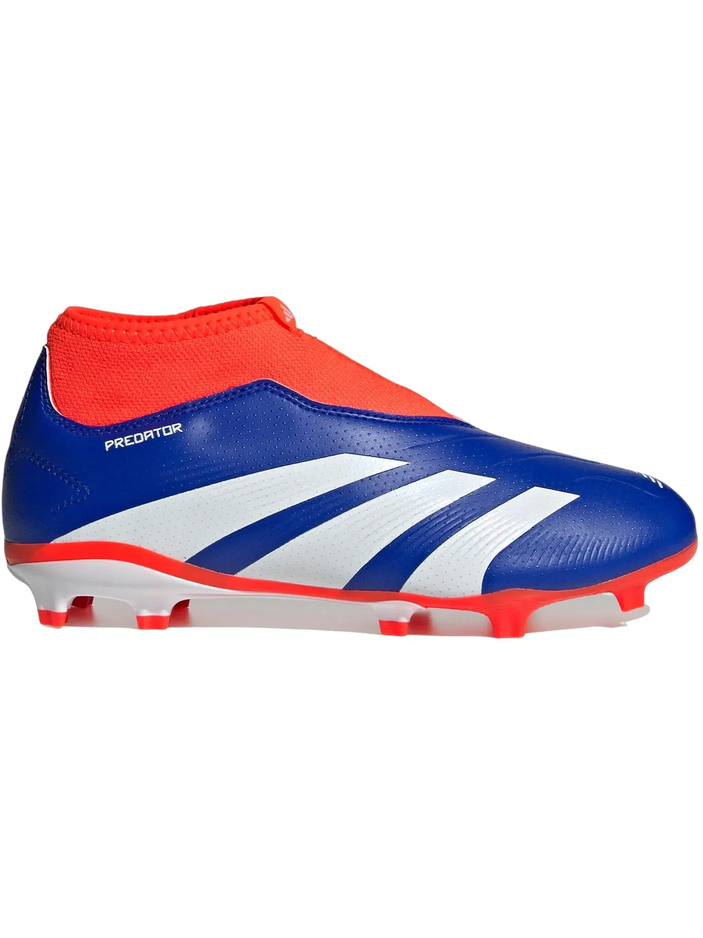 Детские бутсы для футбола без шнуровки Adidas Predator League Laceless FG — изображение 1 из 1, синий белый красный