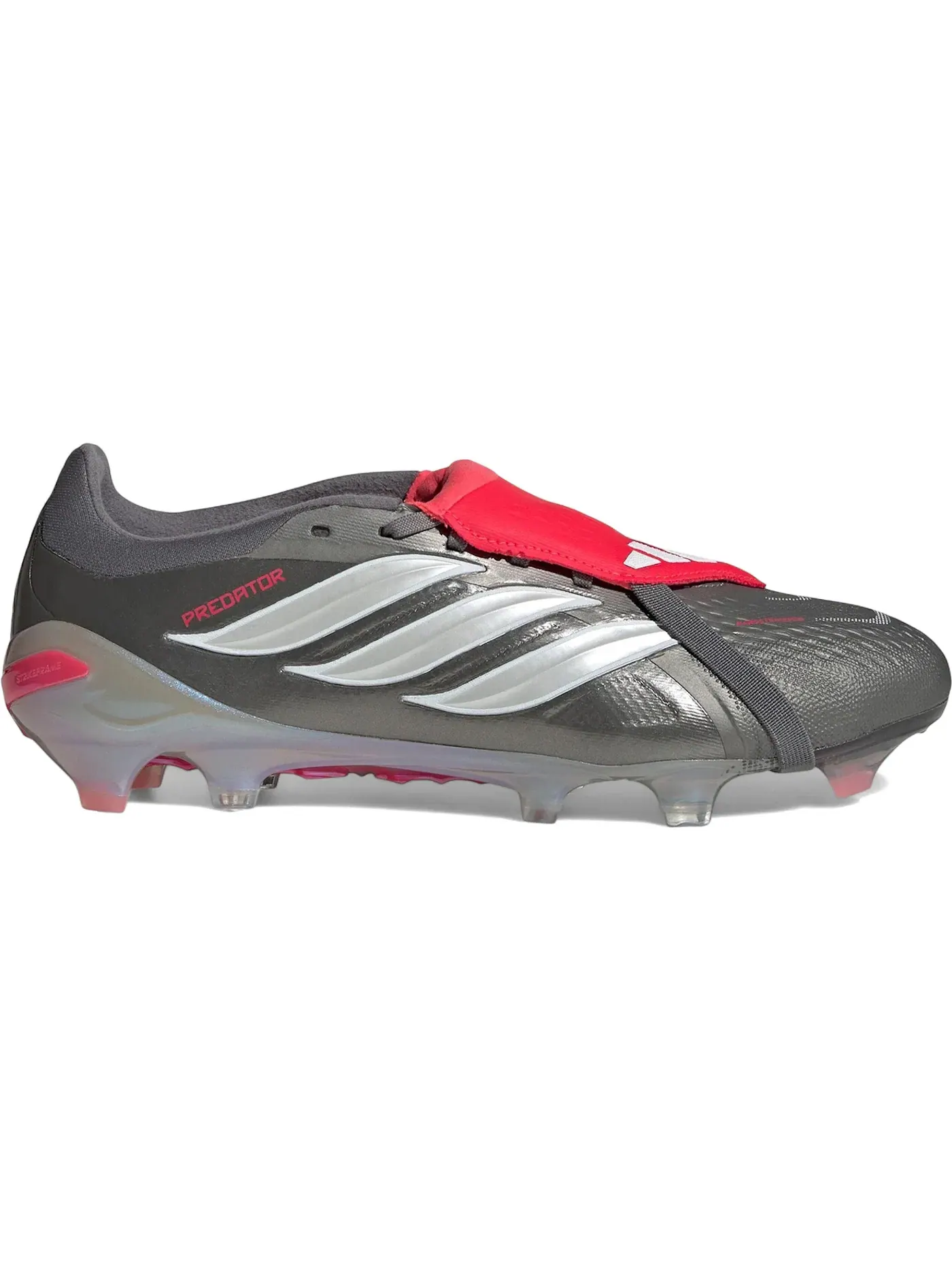 Мужские бутсы с откидным язычком Adidas Predator Pro Fold-Over Tongue FG — изображение 1 из 1, металлик//красный