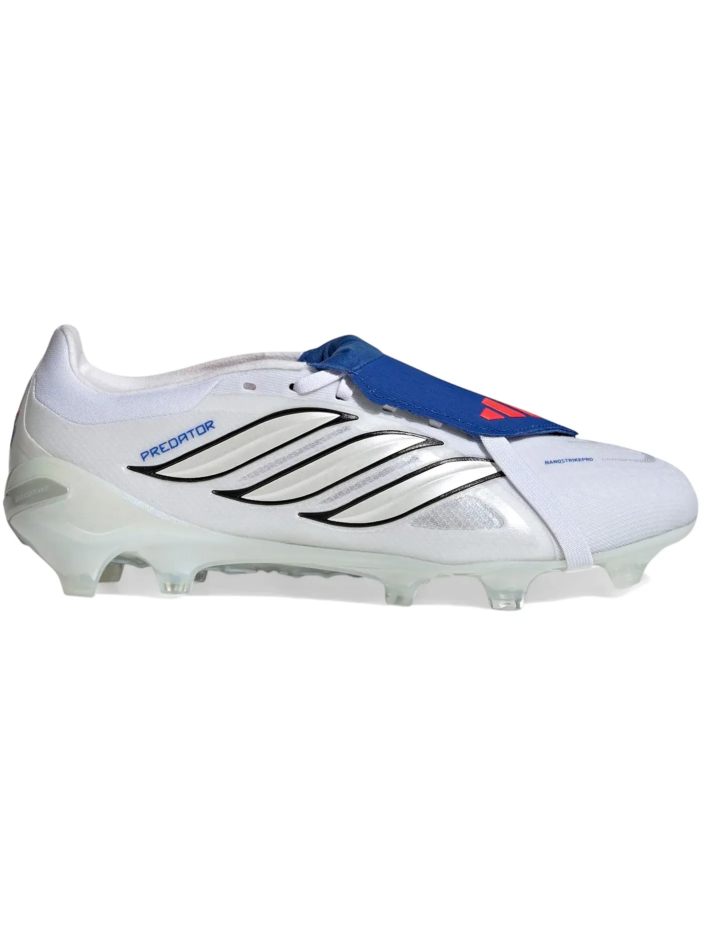 Мужские бутсы с откидным язычком Adidas Predator Pro Fold-Over Tongue FG — изображение 1 из 1, белый/металлик/синий