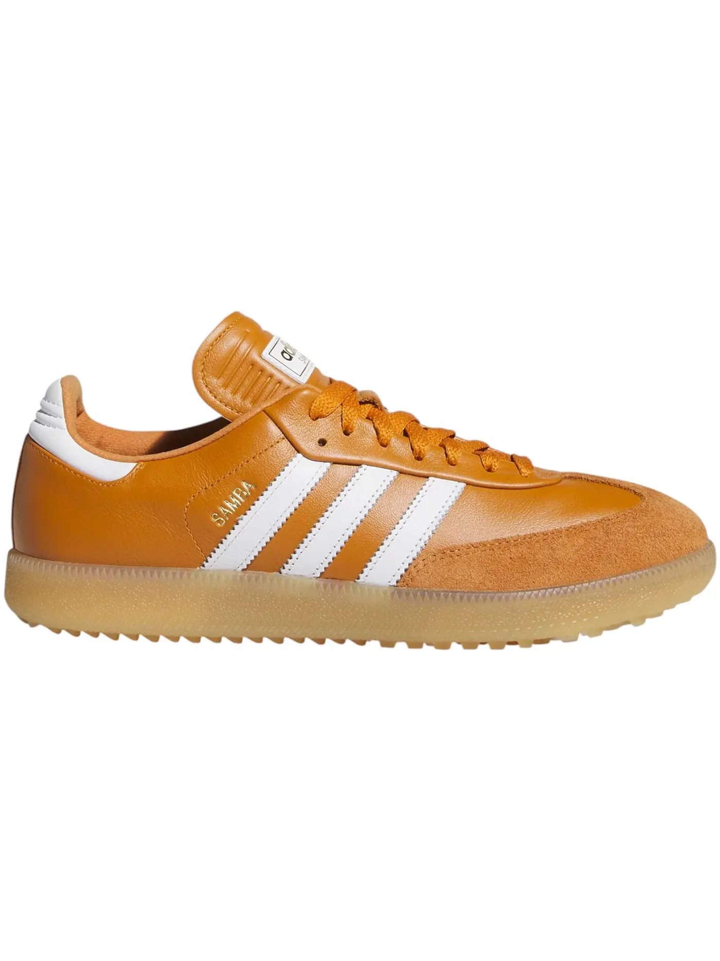 Мужские шиповки для гольфа Adidas Samba Spikeless Golf — изображение 1 из 1, оранжевый/белый