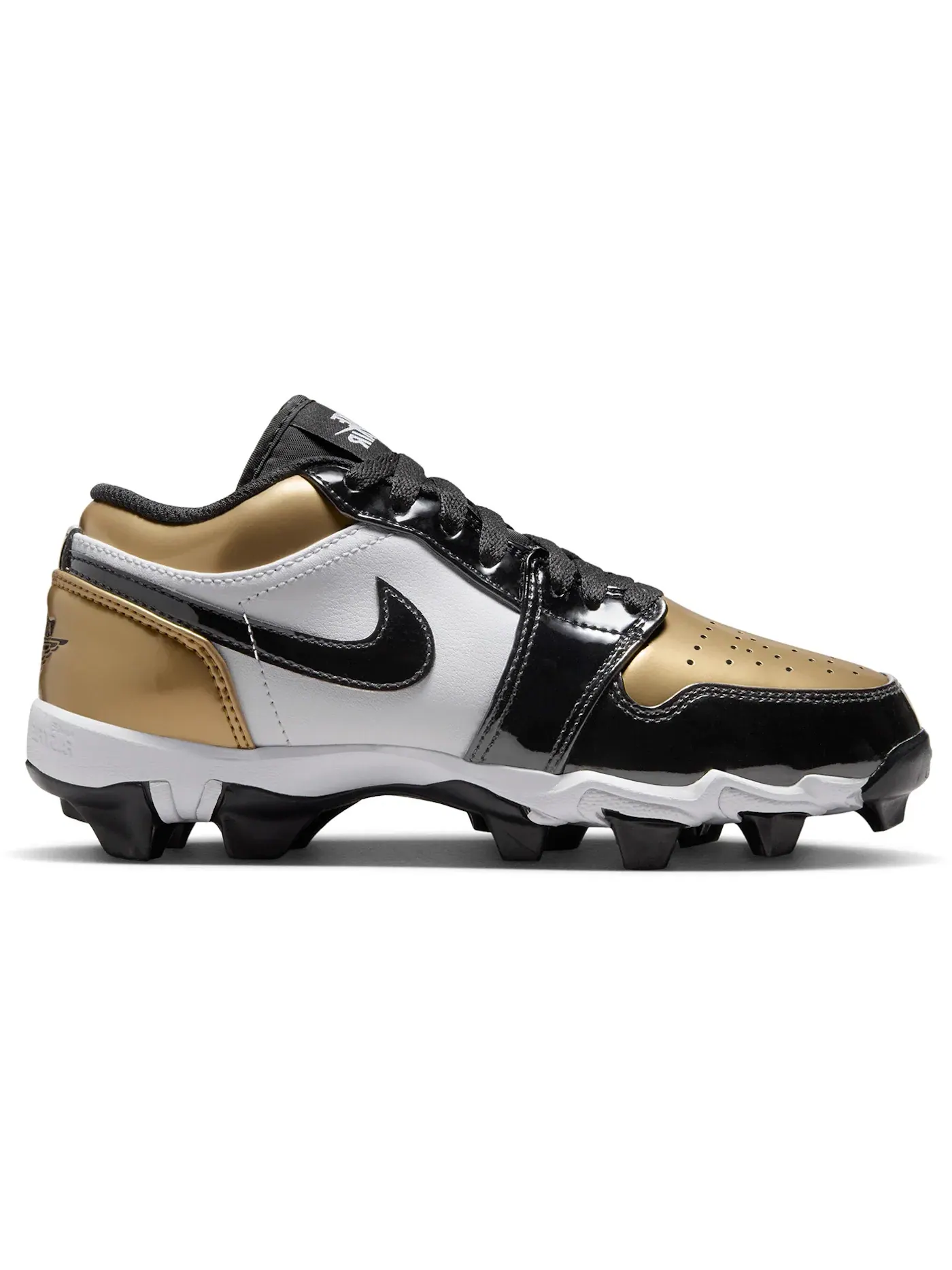 Детские бутсы Jordan 1 Low Cleat Patent Gold Toe — изображение 1 из 1