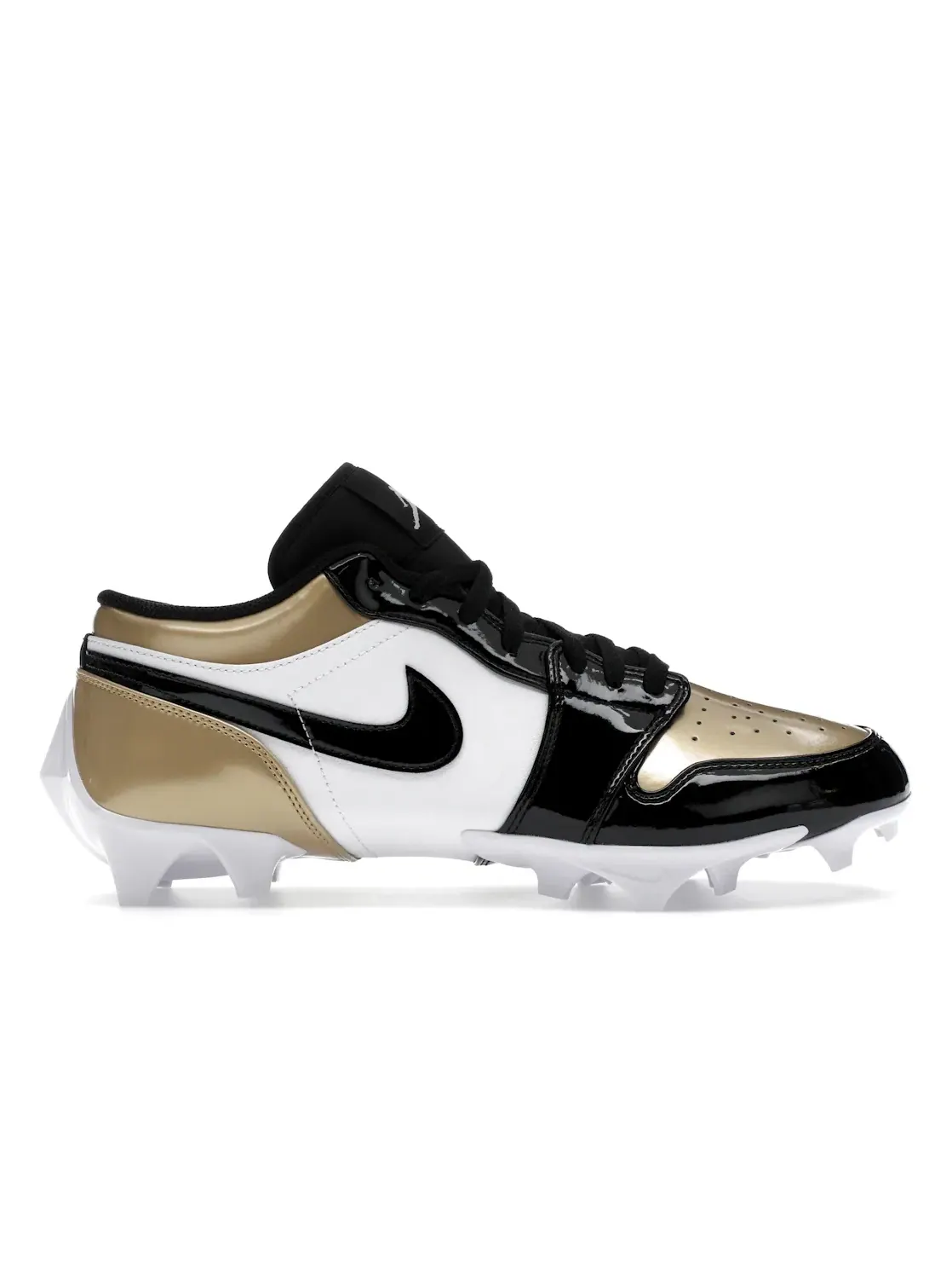 Мужские бутсы Jordan 1 Low TD Cleat Patent Gold Toe — изображение 1 из 4