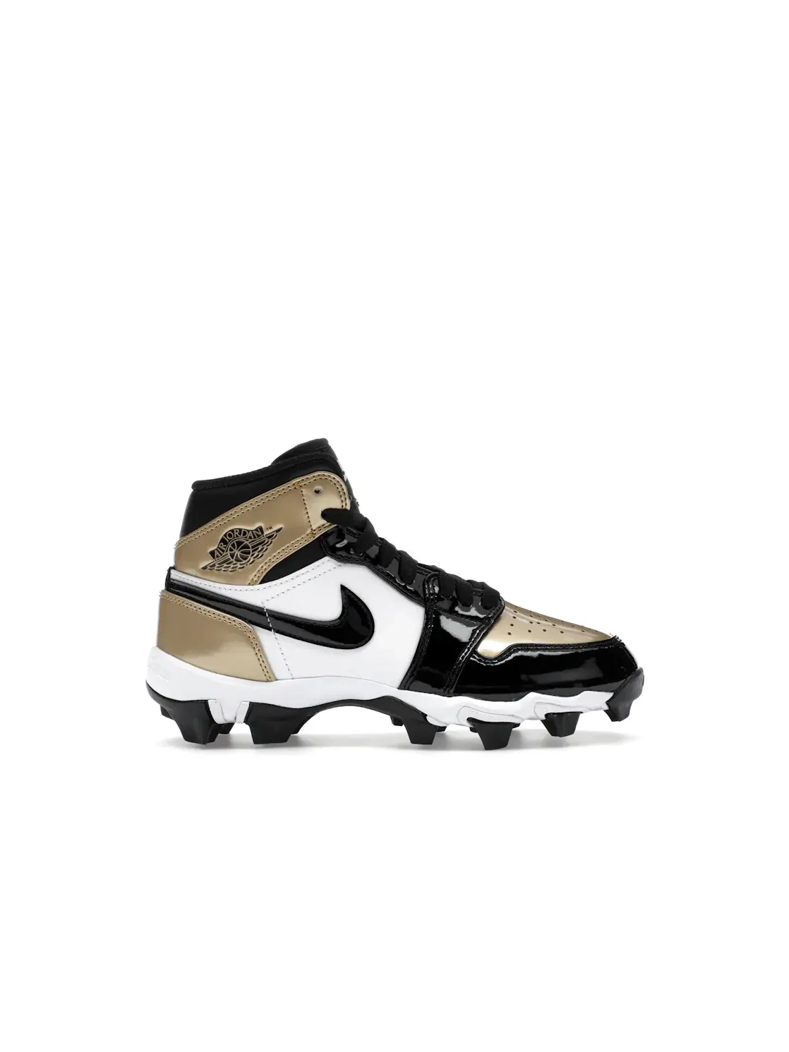 Детские бутсы с шипами Jordan 1 Mid Cleat Patent Gold Toe Jordan — изображение 1 из 4