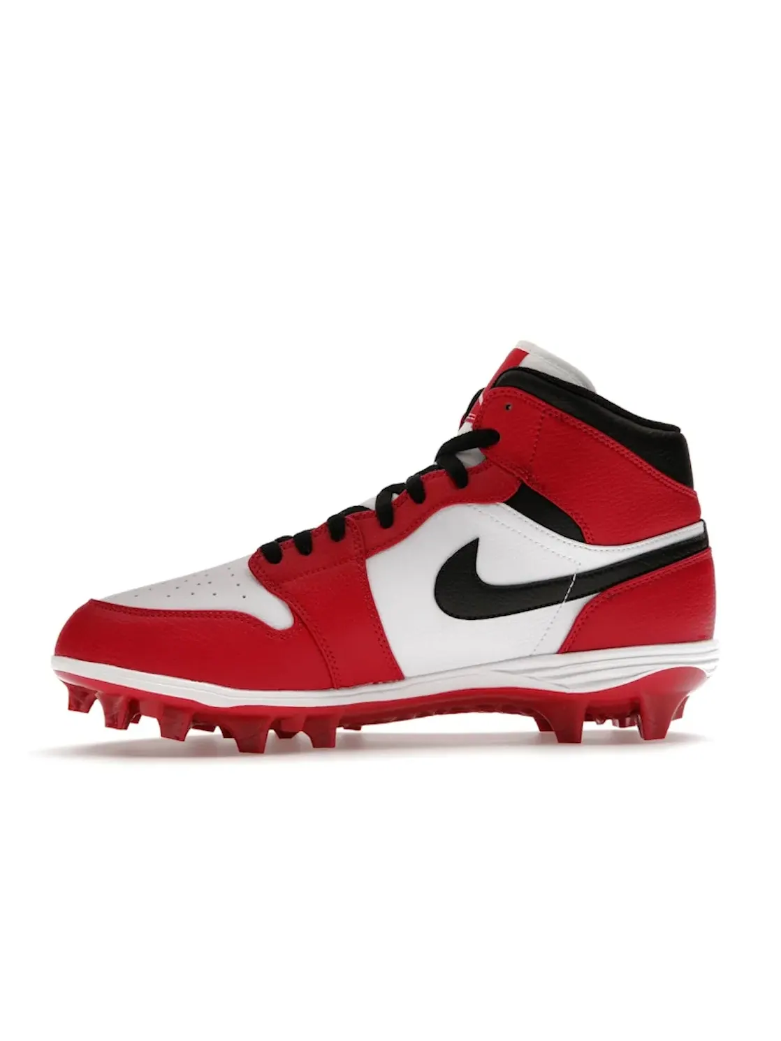 Мужские бутсы для футбола Jordan 1 Mid TD Cleat Chicago (2023) Jordan — изображение 3 из 4, белый/черный-красный