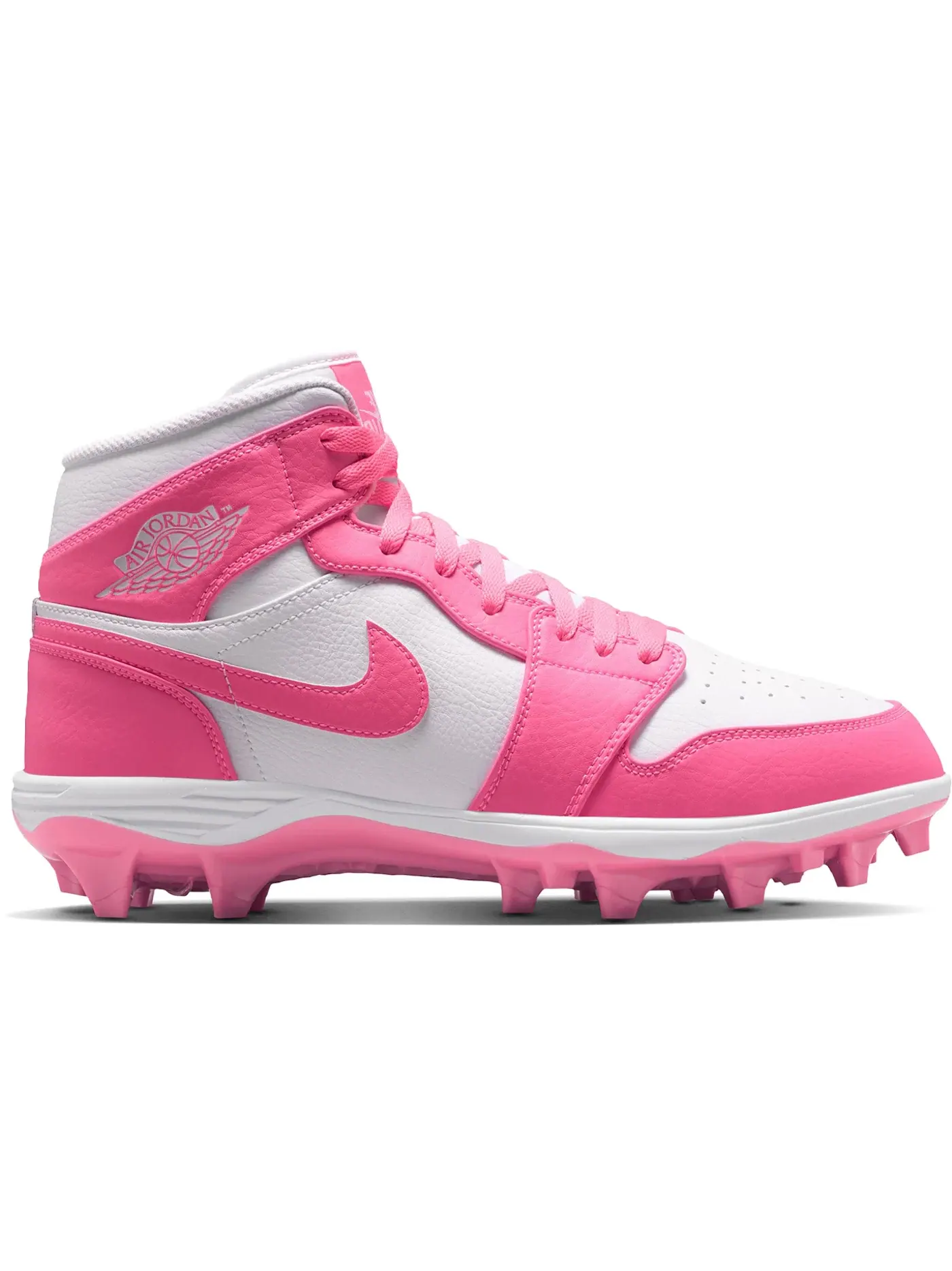 Мужские бутсы Jordan 1 Mid TD Cleat Jordan — изображение 1 из 1, розовый/белый