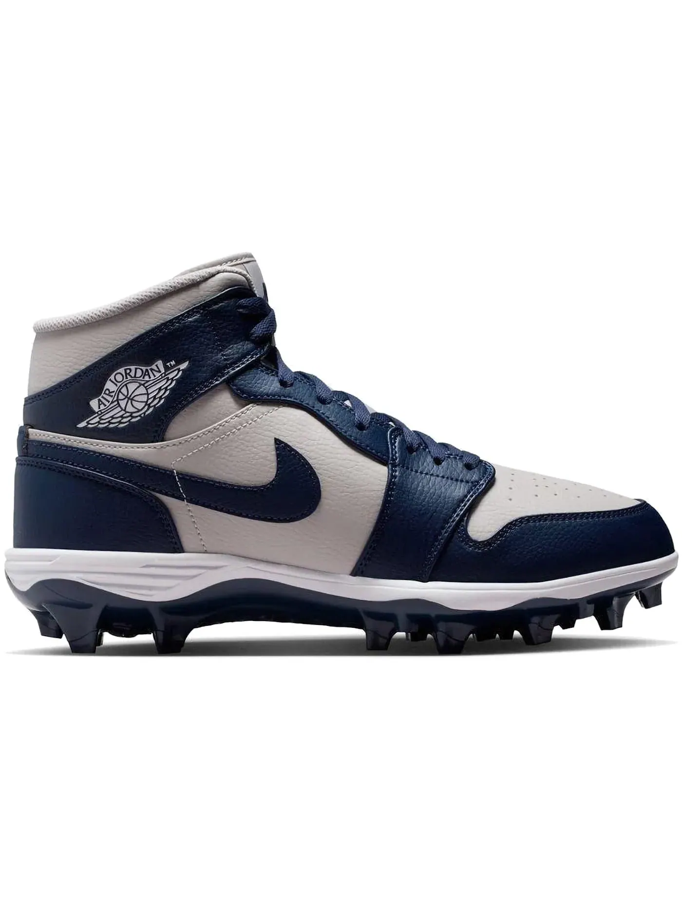 Мужские бутсы Jordan 1 Mid TD Cleat Jordan — изображение 1 из 1, серый/белый/темно-синий