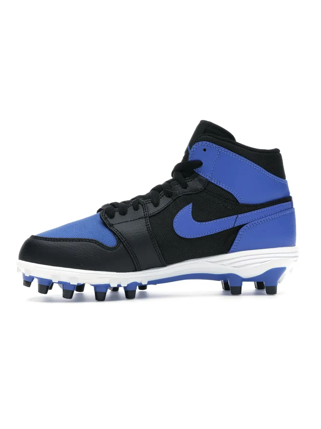 Мужские бутсы футбольные с высоким верхом Jordan 1 TD Mid Cleat — изображение 3 из 4, черный//белый