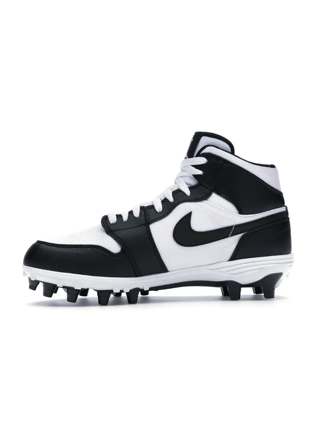 Мужские бутсы футбольные Jordan 1 TD Mid White Black — изображение 3 из 4, белый/черный-черный