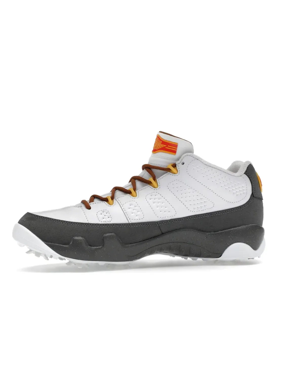 Мужские шиповки Jordan 9 Retro Low Golf White/University Gold-Cool Grey-Anthracite — изображение 3 из 4
