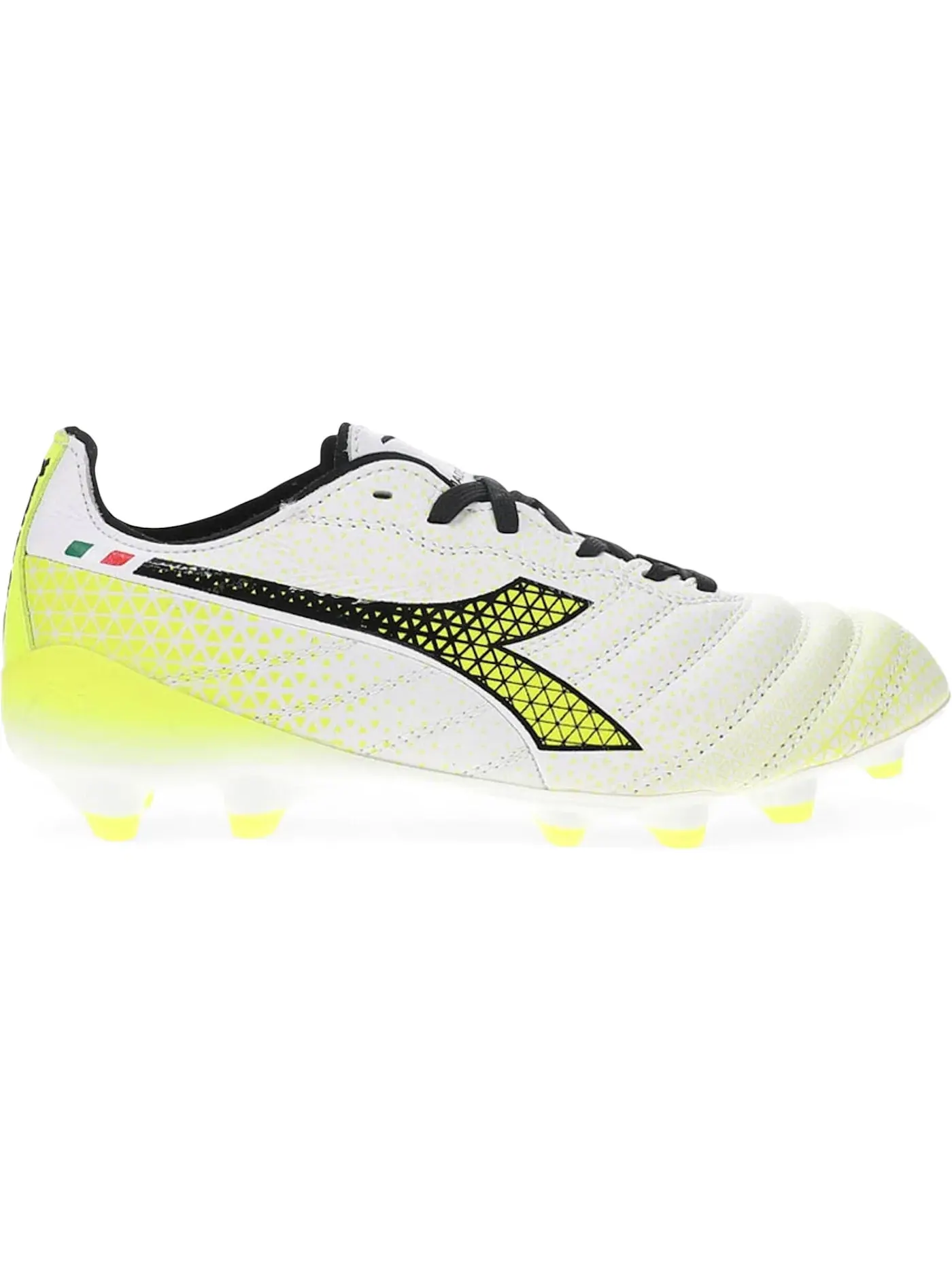 Мужские бутсы с технологией Elite Tech Diadora Brasil Elite Tech GR ITA LPX FG — изображение 1 из 1, белый/черный/желтый