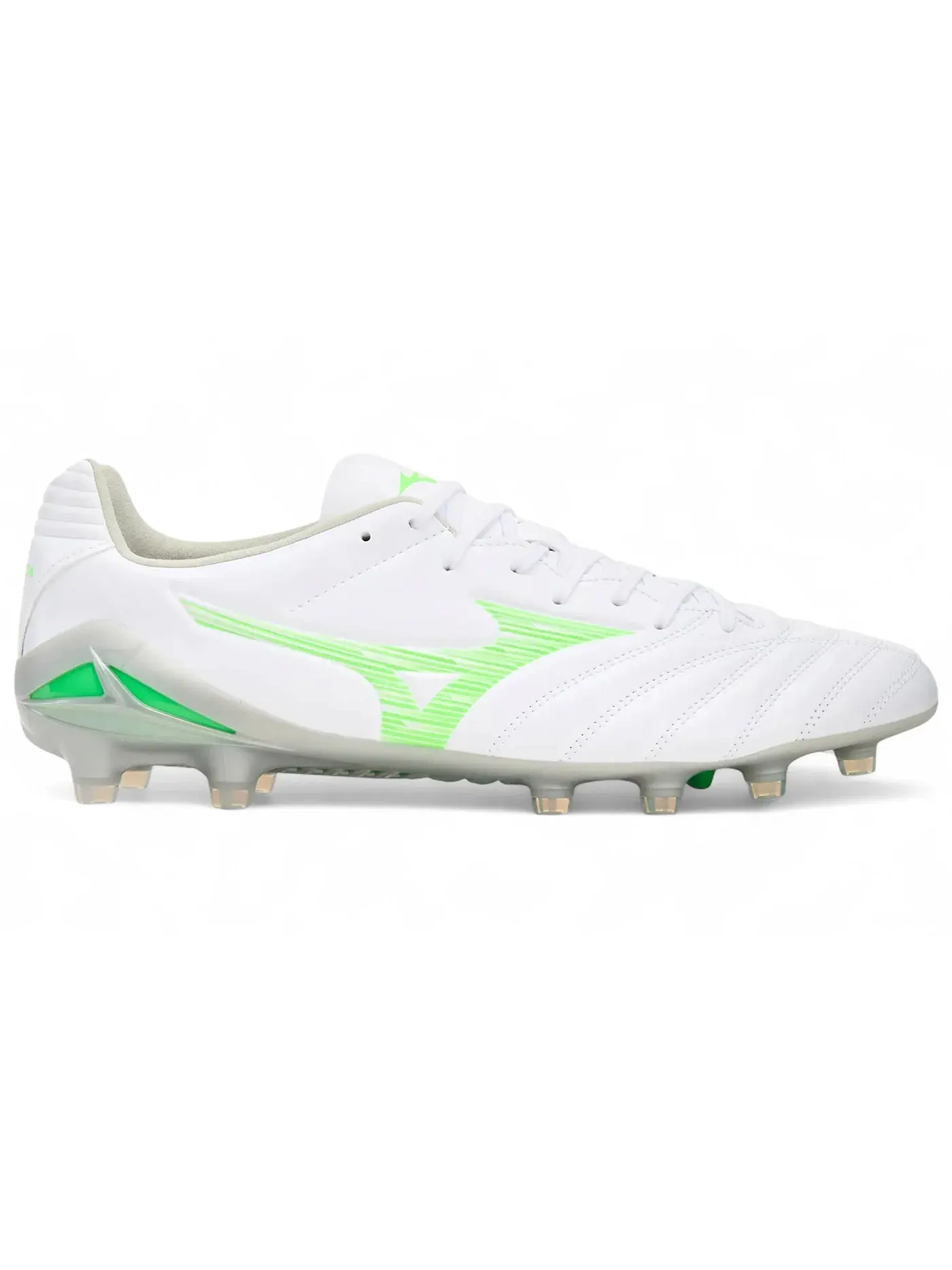 Мужские бутсы с шипами Mizuno Monarcida Neo III Pro MD — изображение 1 из 1, белый/неоновый зеленый