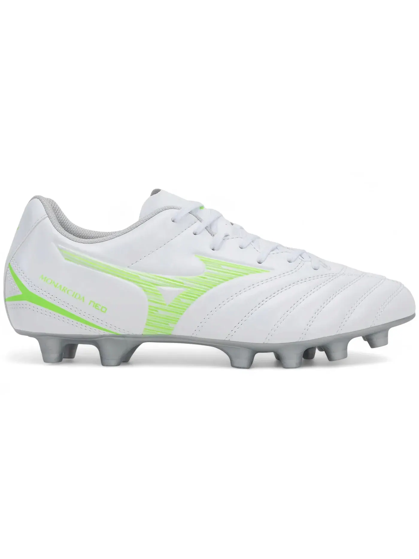 Мужские бутсы с длинным рукавом Mizuno Monarcida Neo III Select MD — изображение 1 из 1, белый/неоновый зеленый
