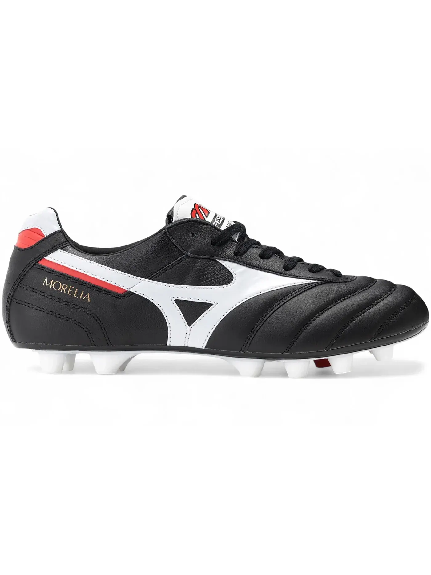 Мужские бутсы с кожаным верхом Mizuno Morelia II Japan MD — изображение 1 из 1, черный/белый