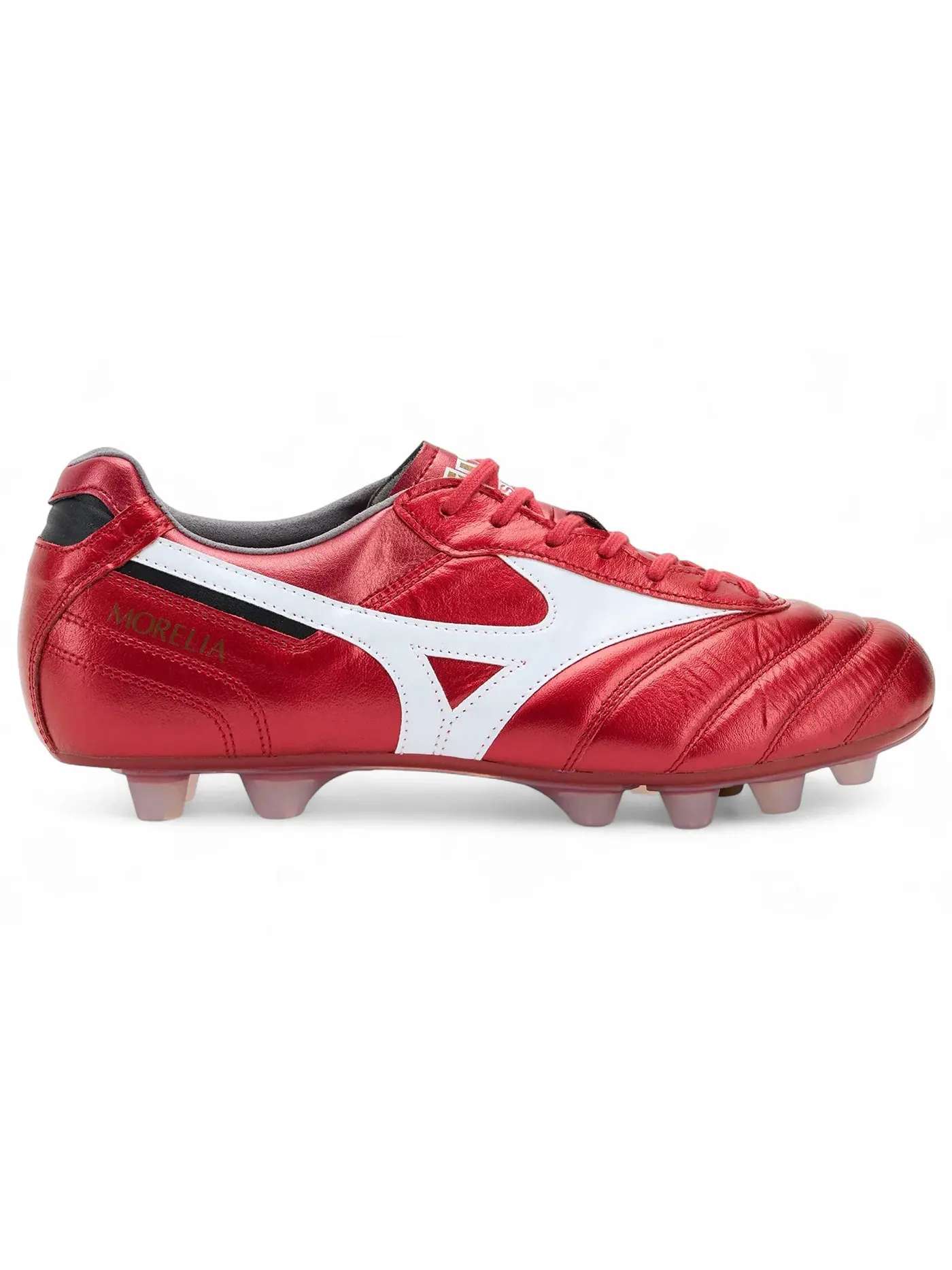 Мужские бутсы с кожаным верхом Mizuno Morelia II Japan MD — изображение 1 из 1, красный/белый