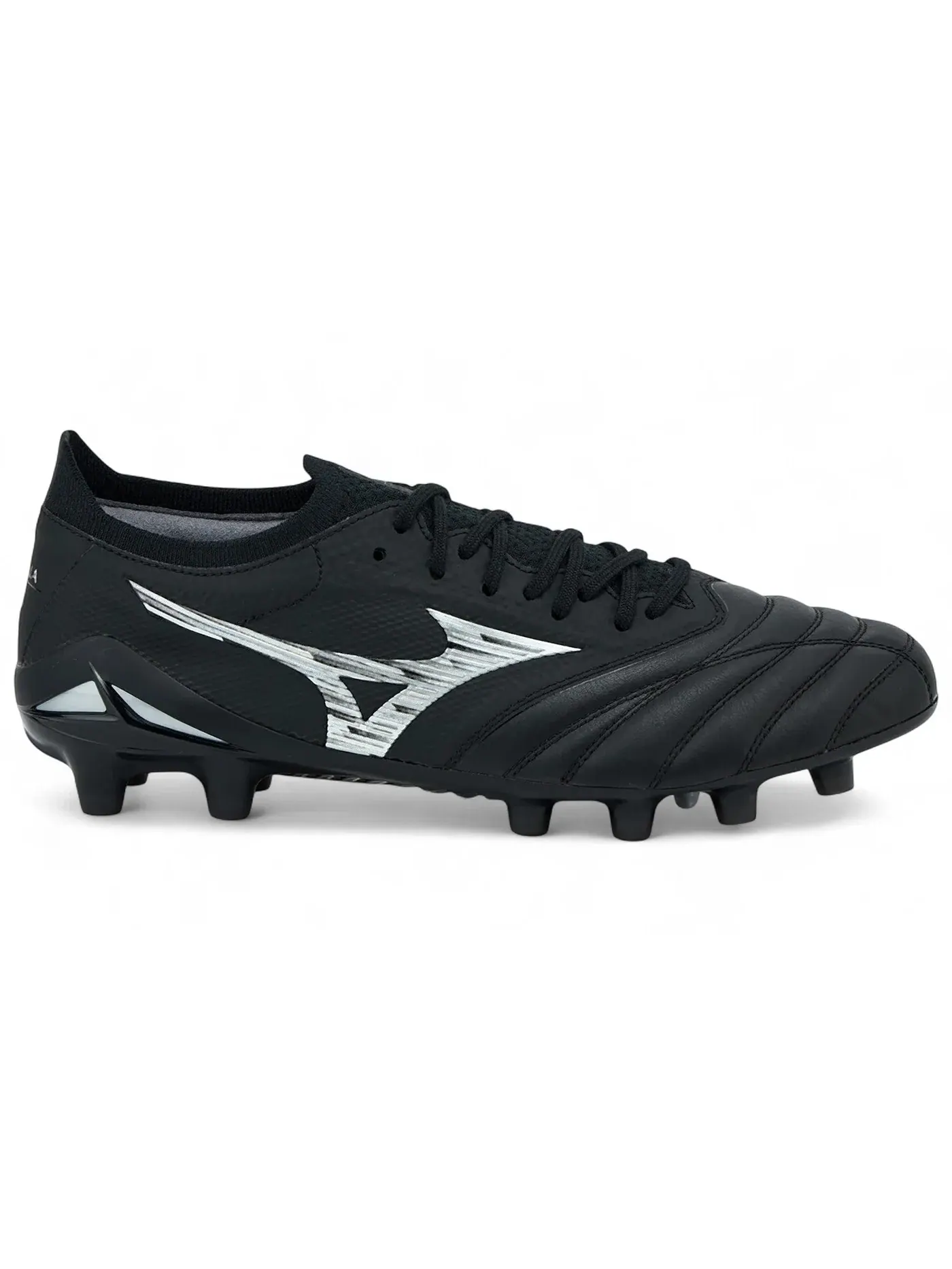 Мужские бутсы с высоким качеством кожи Mizuno Morelia Neo IV Beta Japan FG — изображение 1 из 1, черный серебристый