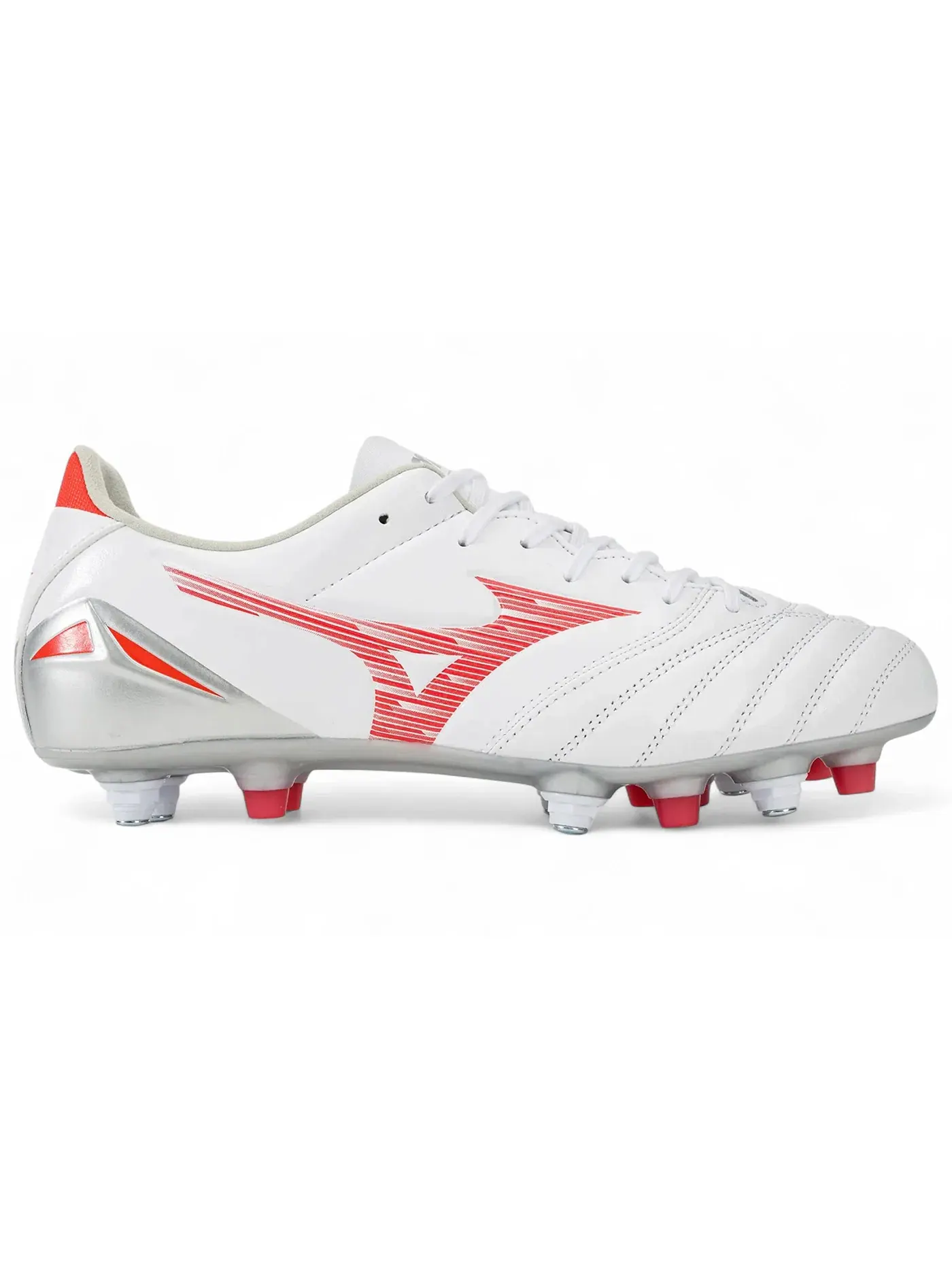 Мужские бутсы с натуральной кожей Mizuno Morelia Neo IV Pro — изображение 1 из 1, белый красный