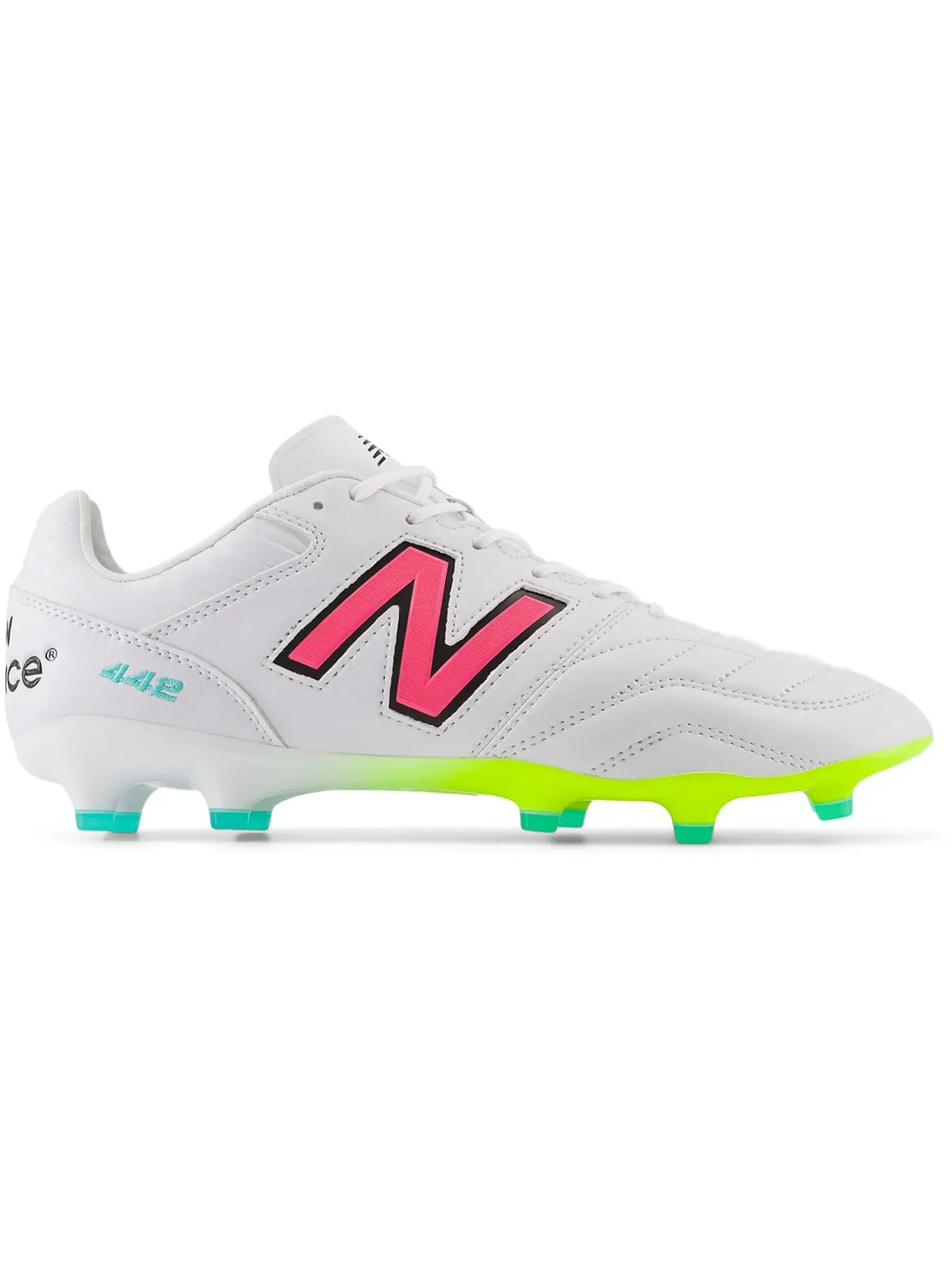 Мужские бутсы с длинным рукавом New Balance 442 Pro FG v2 — изображение 1 из 1, белый/-/неоновый розовый
