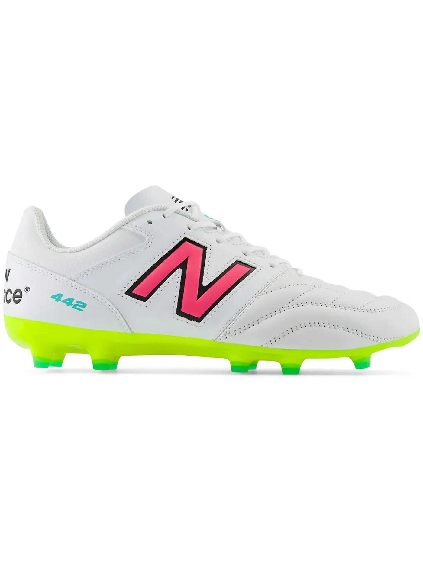 Мужские бутсы с длинным рукавом New Balance 442 v2 Team FG — изображение 1 из 1, белый/-/неоновый розовый