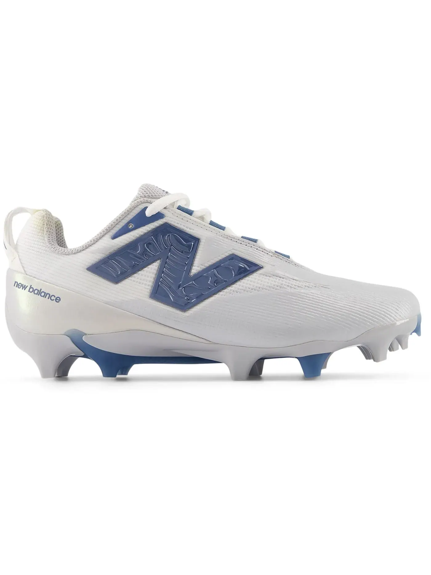 Женские бутсы New Balance BurnX5 Liquid Silver — изображение 1 из 1, белый/серебристый/синий