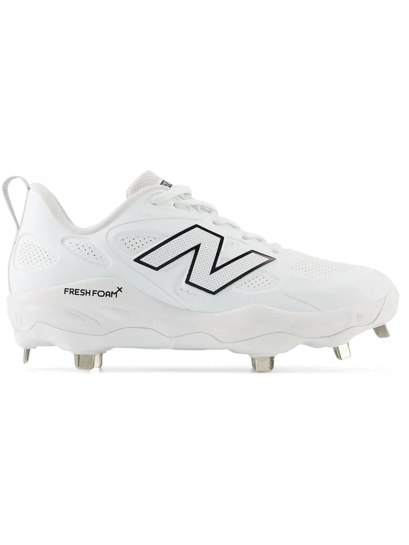 Женские бутсы с длинными шипами New Balance Fresh Foam Velo v4 Metal — изображение 1 из 1, белый черный