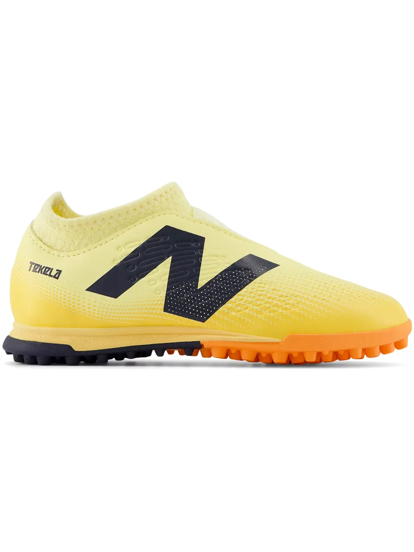Детские бутсы для футбола New Balance Tekela Magique V4+ TF, Parchment/Clementine/Hot Mango — изображение 1 из 1