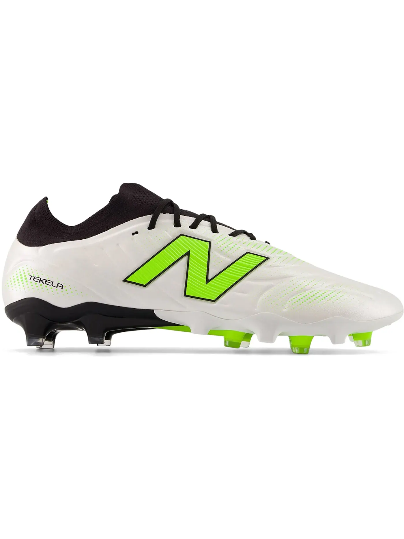 Мужские бутсы New Balance Tekela v5 Pro Low FG — изображение 1 из 1, белый/черный/зеленый