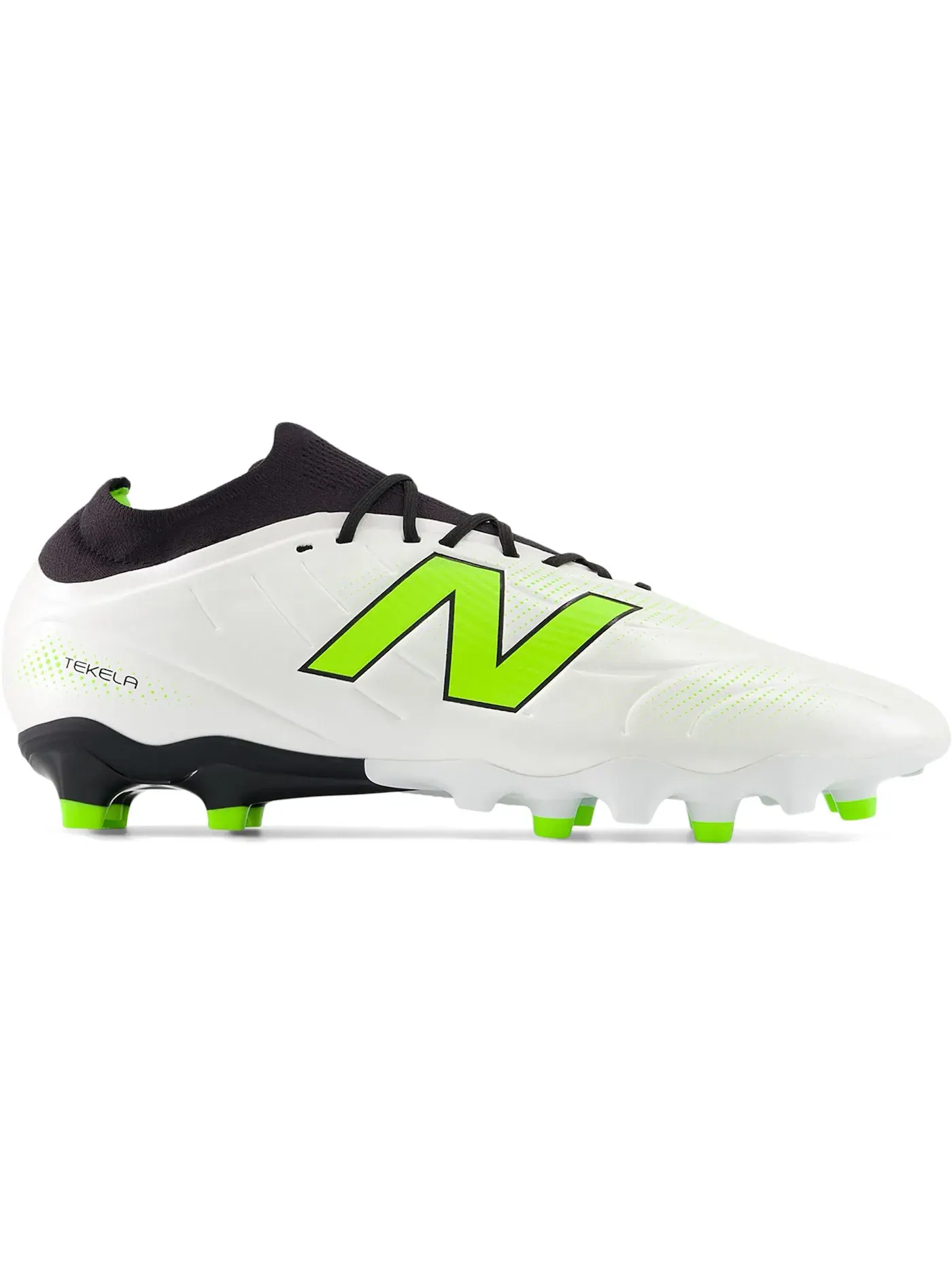 Мужские бутсы с низким верхом New Balance Tekela v5 Team Low Laced FG — изображение 1 из 1, белый/черный/зеленый