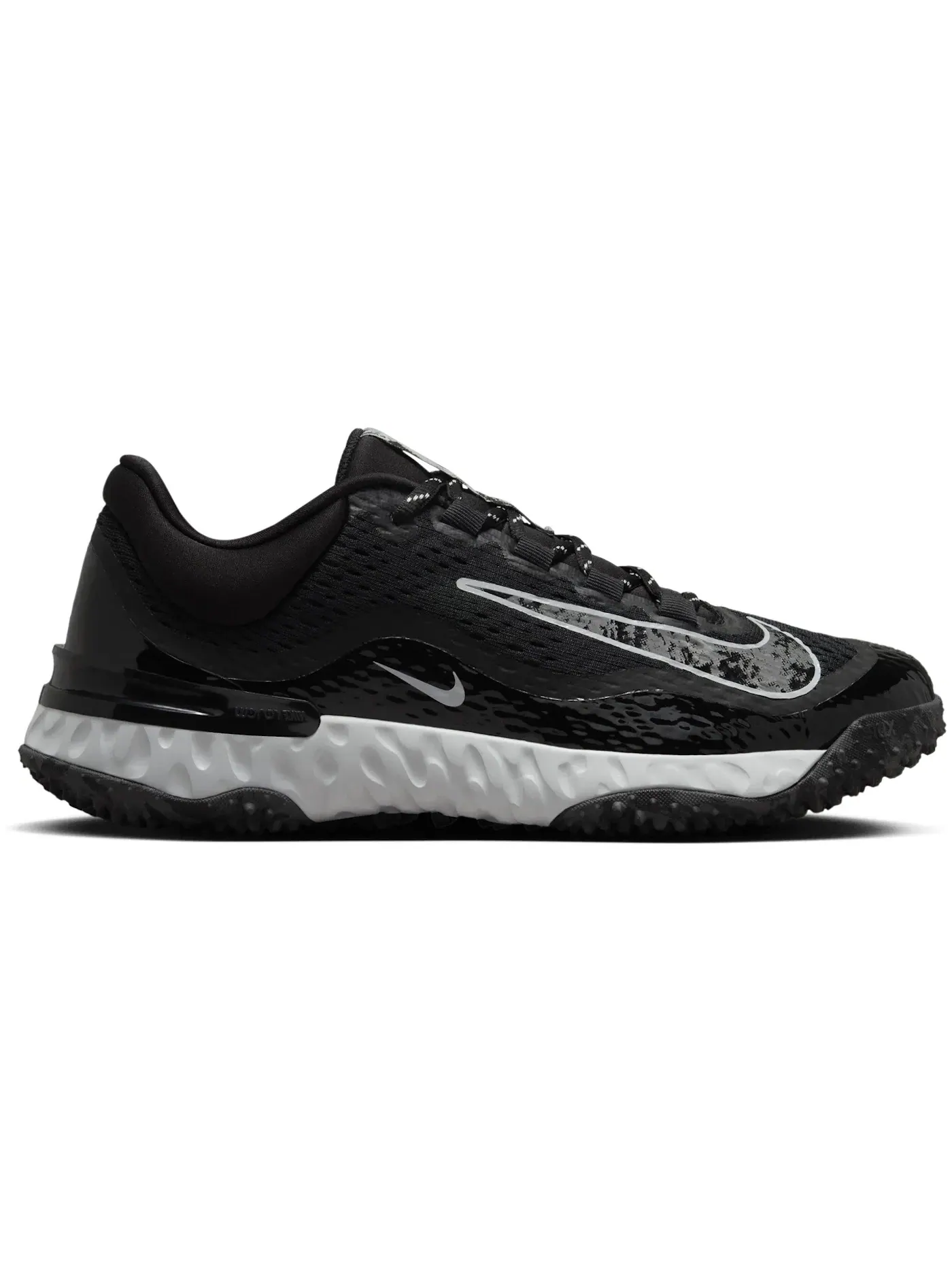 Женские бутсы с высоким верхом Nike Alpha Huarache Elite 4 Turf — изображение 1 из 1, черный/платиновый/серый