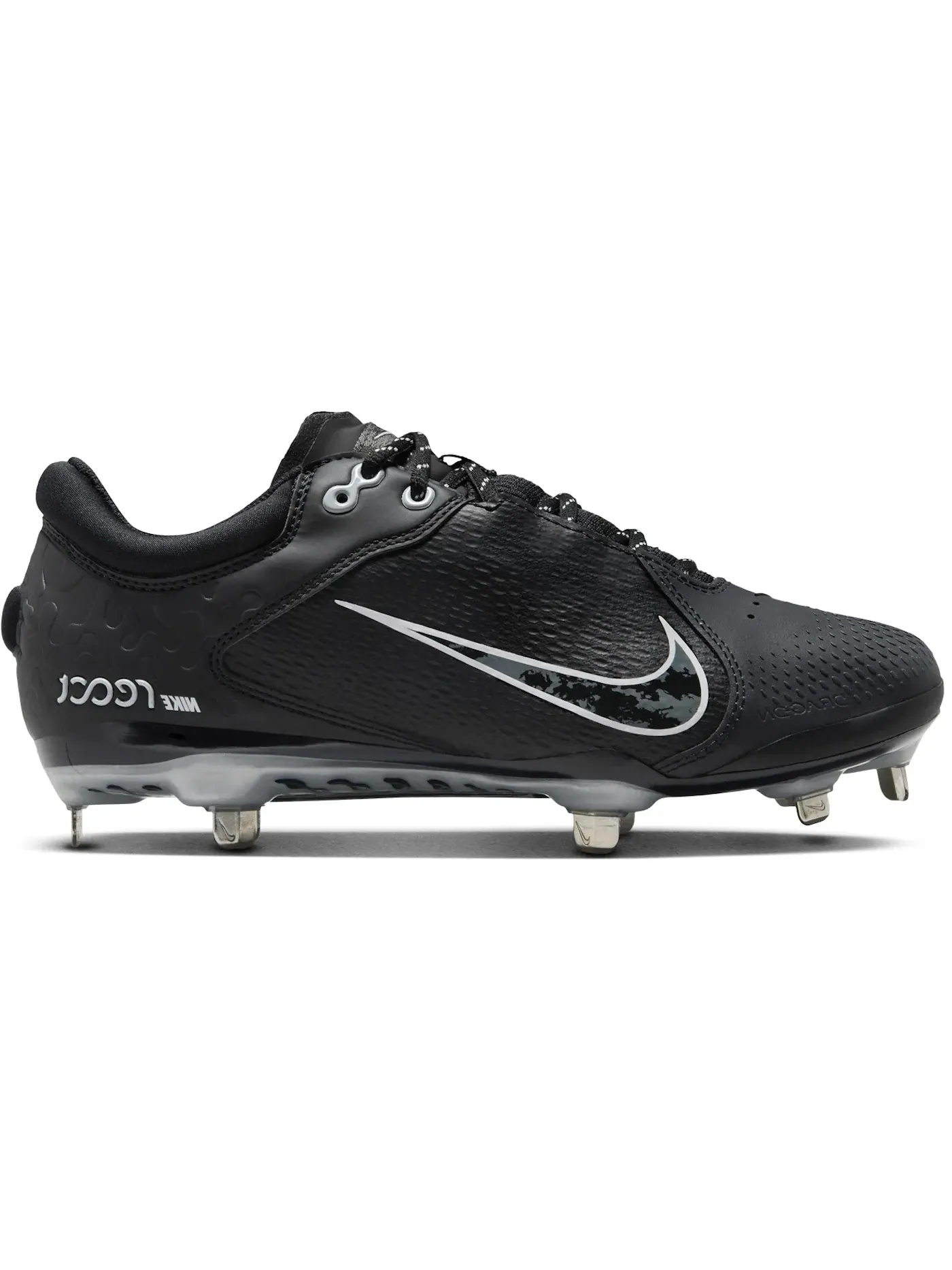 Женские бутсы Nike Hyperdiamond 4 Elite — изображение 1 из 1, черный/серый/платиновый