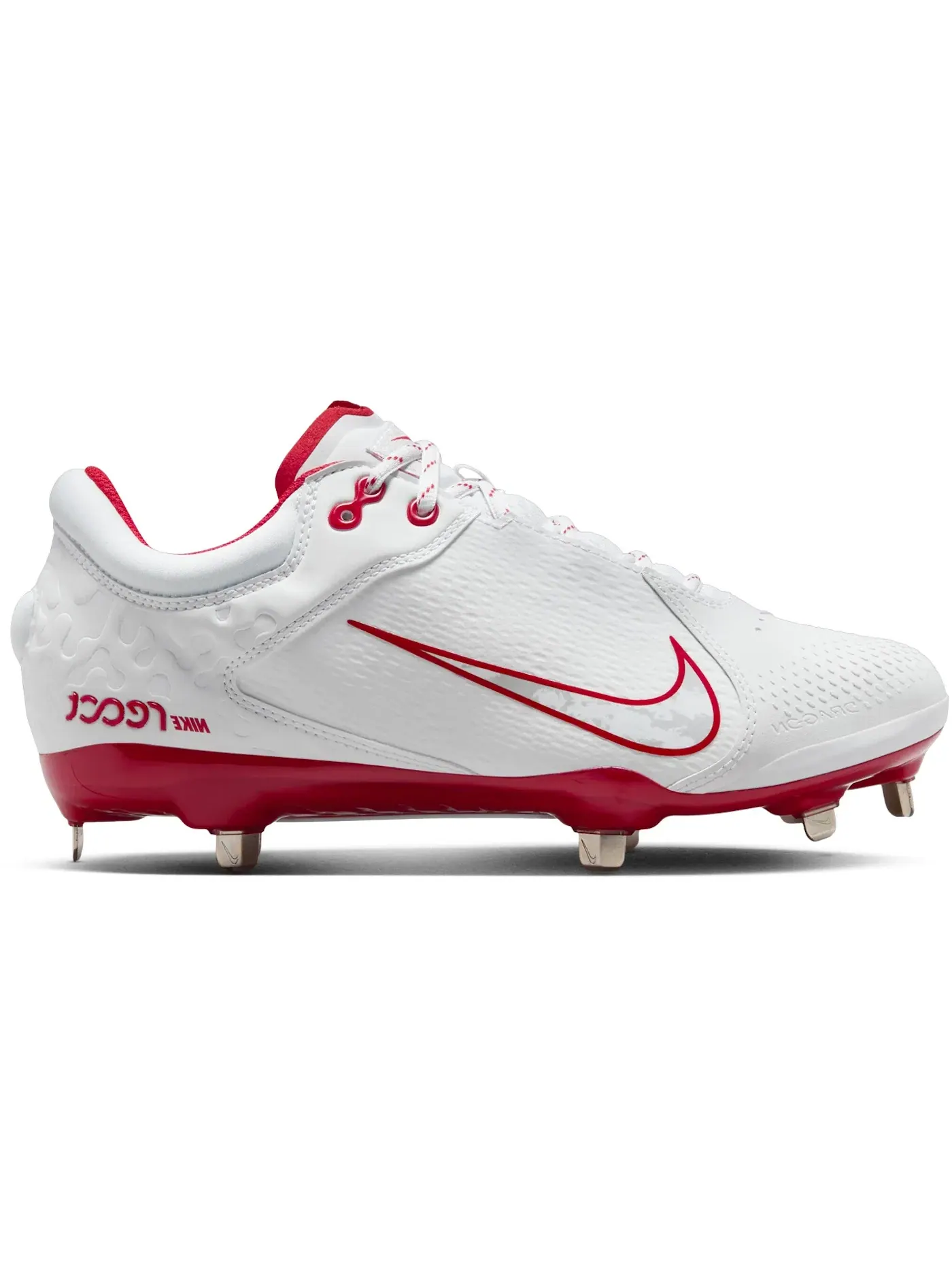 Женские бутсы Nike Hyperdiamond 4 Elite — изображение 1 из 1, белый/платиновый/красный