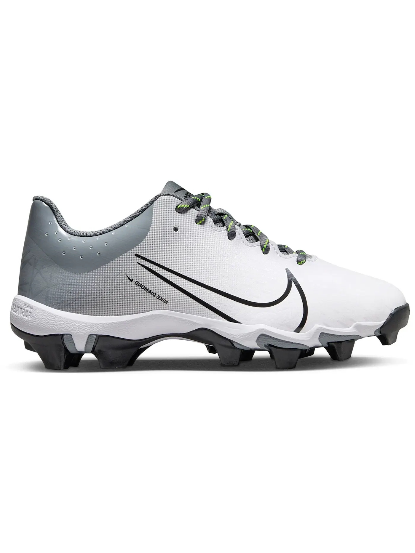 Детские бутсы Nike Hyperdiamond 4 Keystone GG — изображение 1 из 1, серый/белый//черный