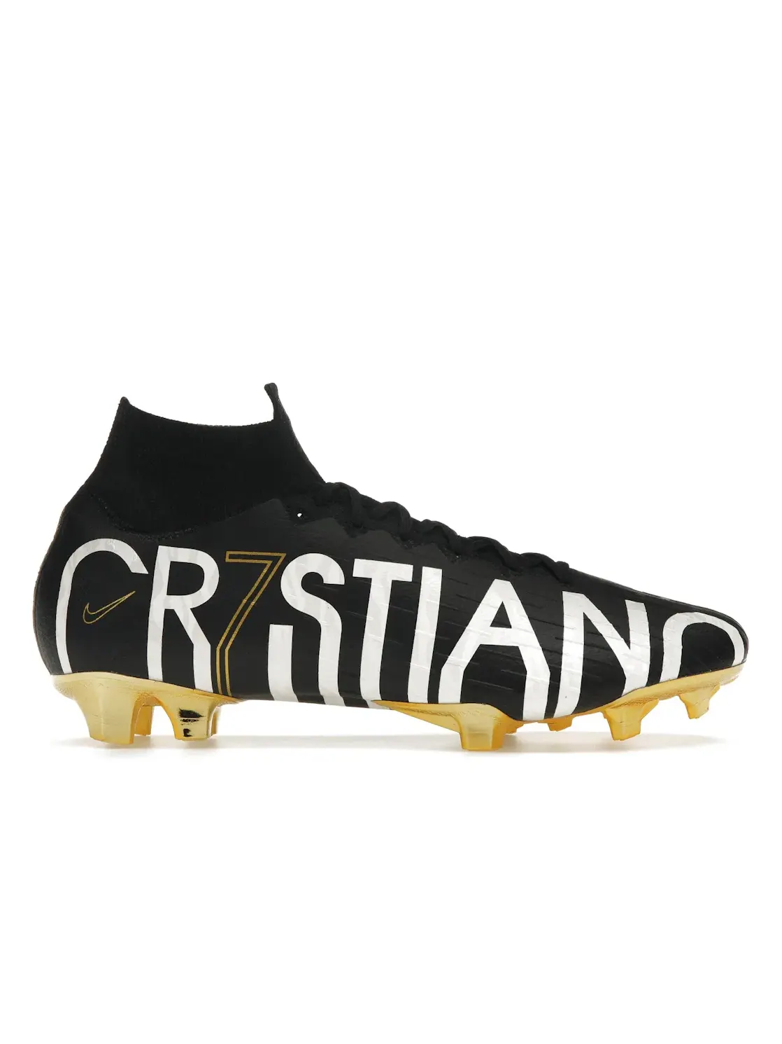 Мужские бутсы футбольные с шипами Nike Mercurial Superfly 6 Elite CR7 FG — изображение 1 из 4, черный/золотистый