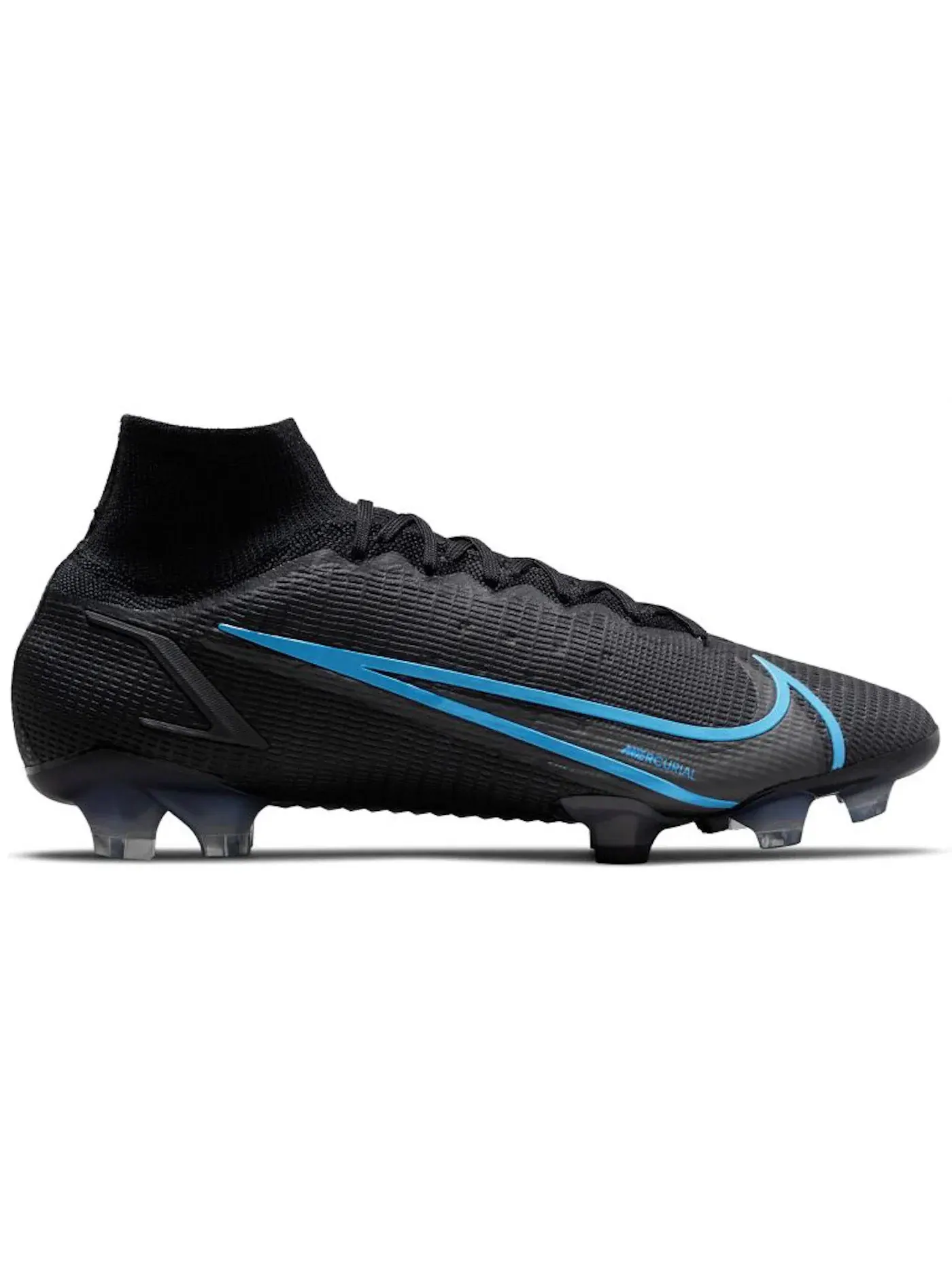 Мужские бутсы с высоким верхом Nike Mercurial Superfly 8 Elite FG — изображение 1 из 1, черный/светлый синий