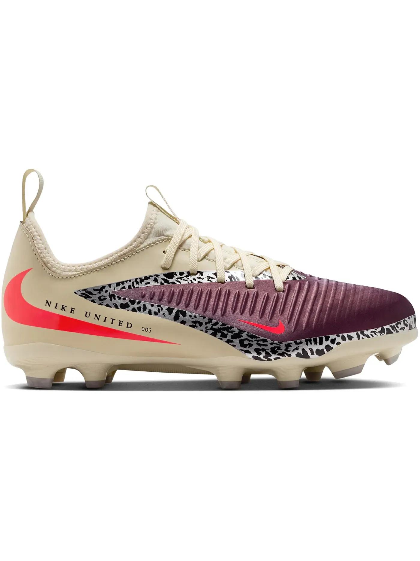 Детские бутсы для футбола с шипами Nike Phantom 6 Low Academy FG/MG Nike — изображение 1 из 1, бордовый//красный