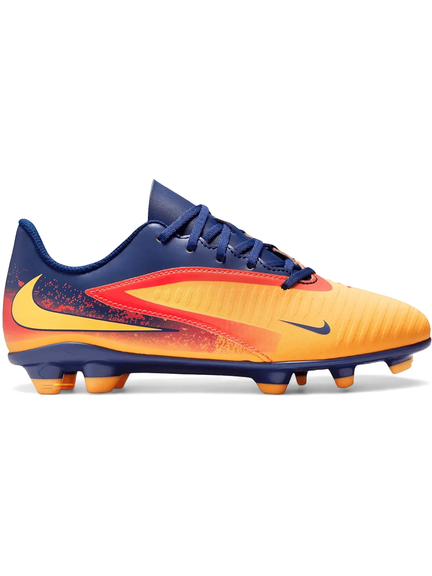 Детские бутсы для футбола с фиксированной подошвой Nike Phantom 6 Low Club FG — изображение 1 из 1, оранжевый/синий