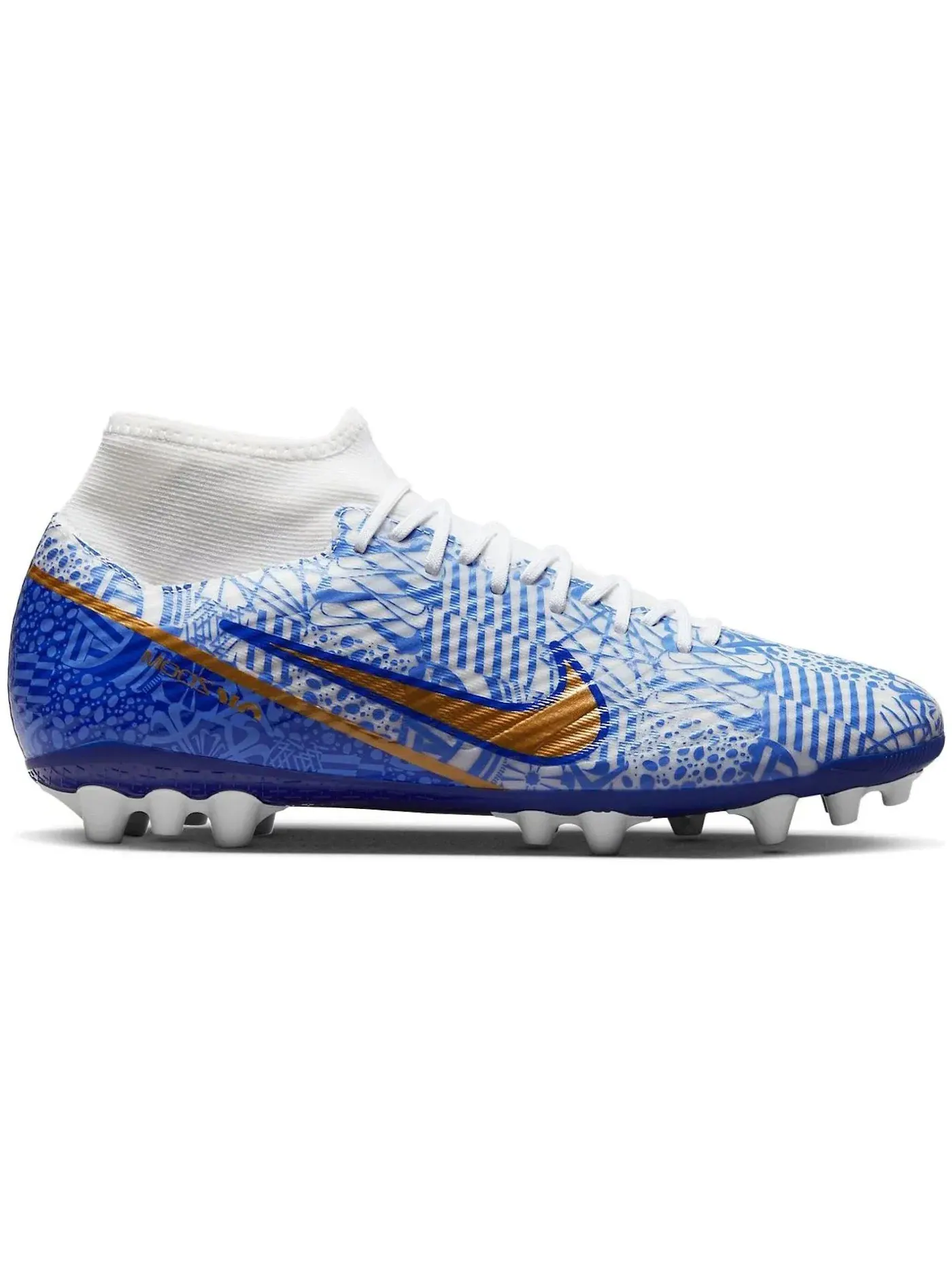 Мужские бутсы с принтом Nike Zoom Mercurial Superfly 9 Academy CR7 AG — изображение 1 из 1, белый//синий/металлик