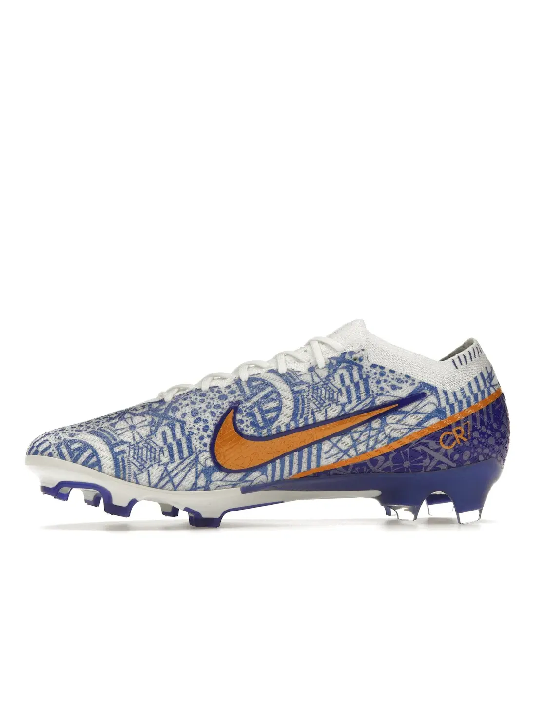 Мужские бутсы с длинным рукавом Nike Zoom Mercurial Vapor 15 Elite FG Pro CR7 — изображение 3 из 4, белый//синий/металлик