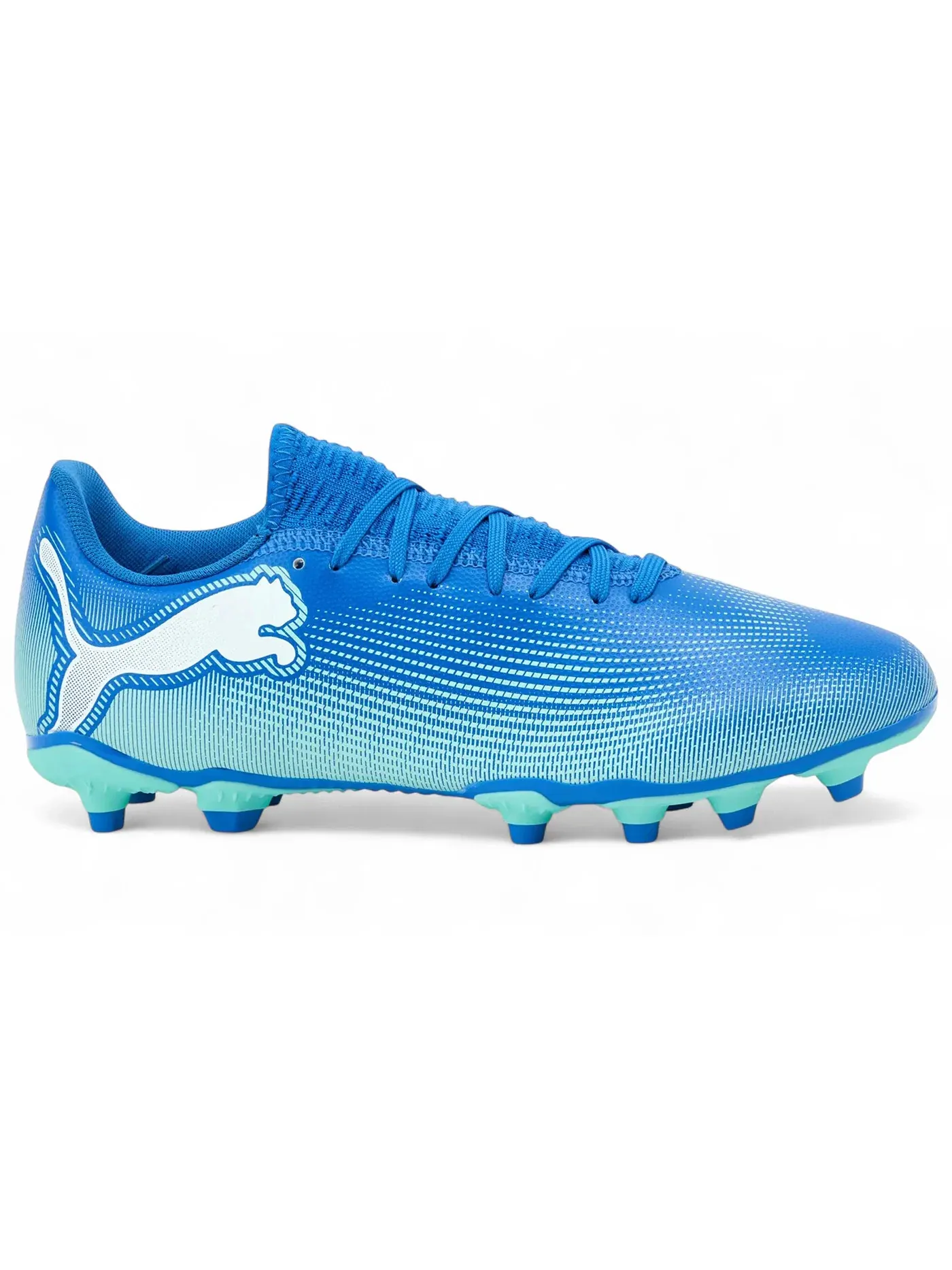 Мужские бутсы для игры на твердом и искусственном газоне Puma Future 7 Play FG/AG — изображение 1 из 1, синий//белый